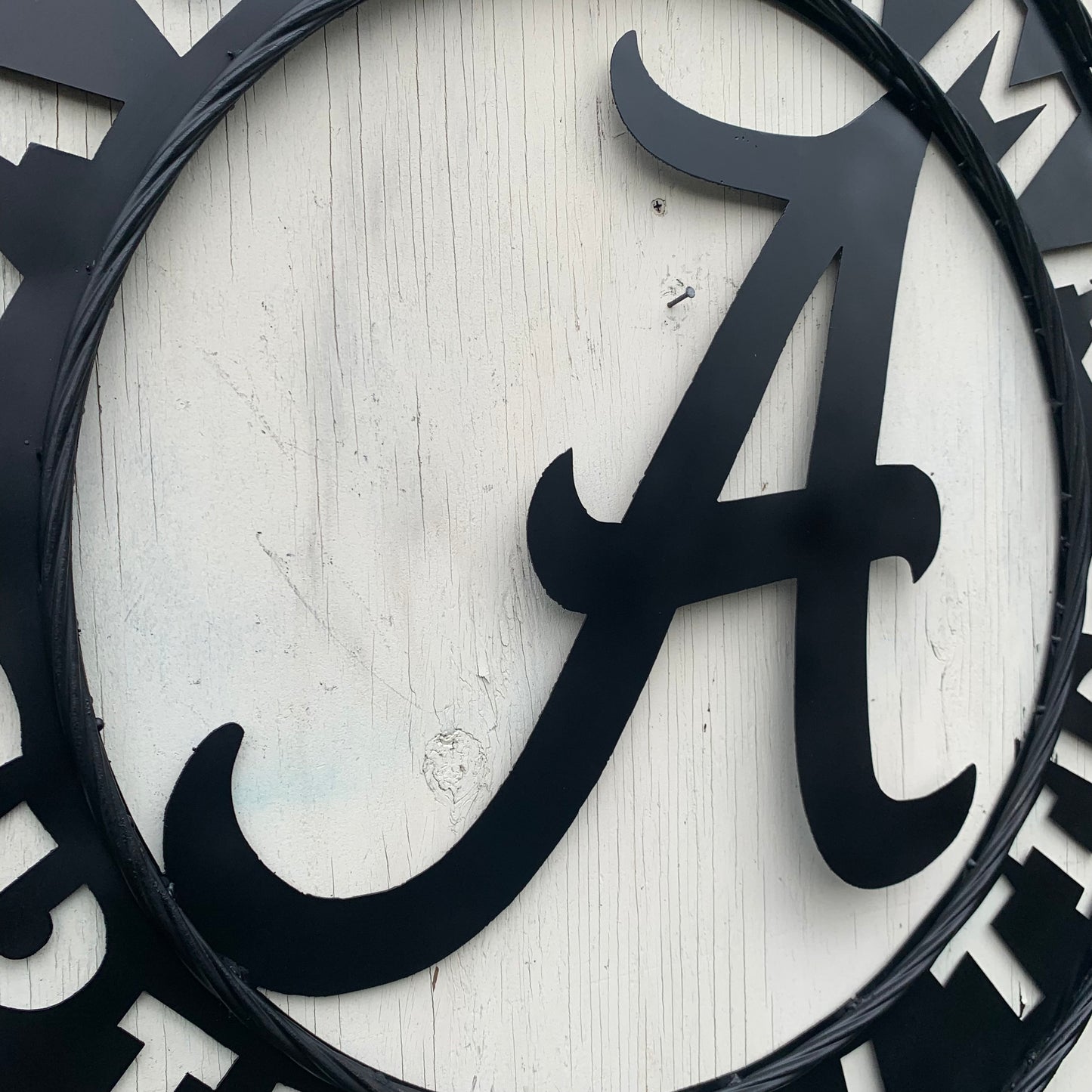 ALABAMA CRIMSON TIDE BLACK WIDE BAND RING LASERCUT CUSTOM METAL VINTAGE TEAM CRAFT HANDMADE