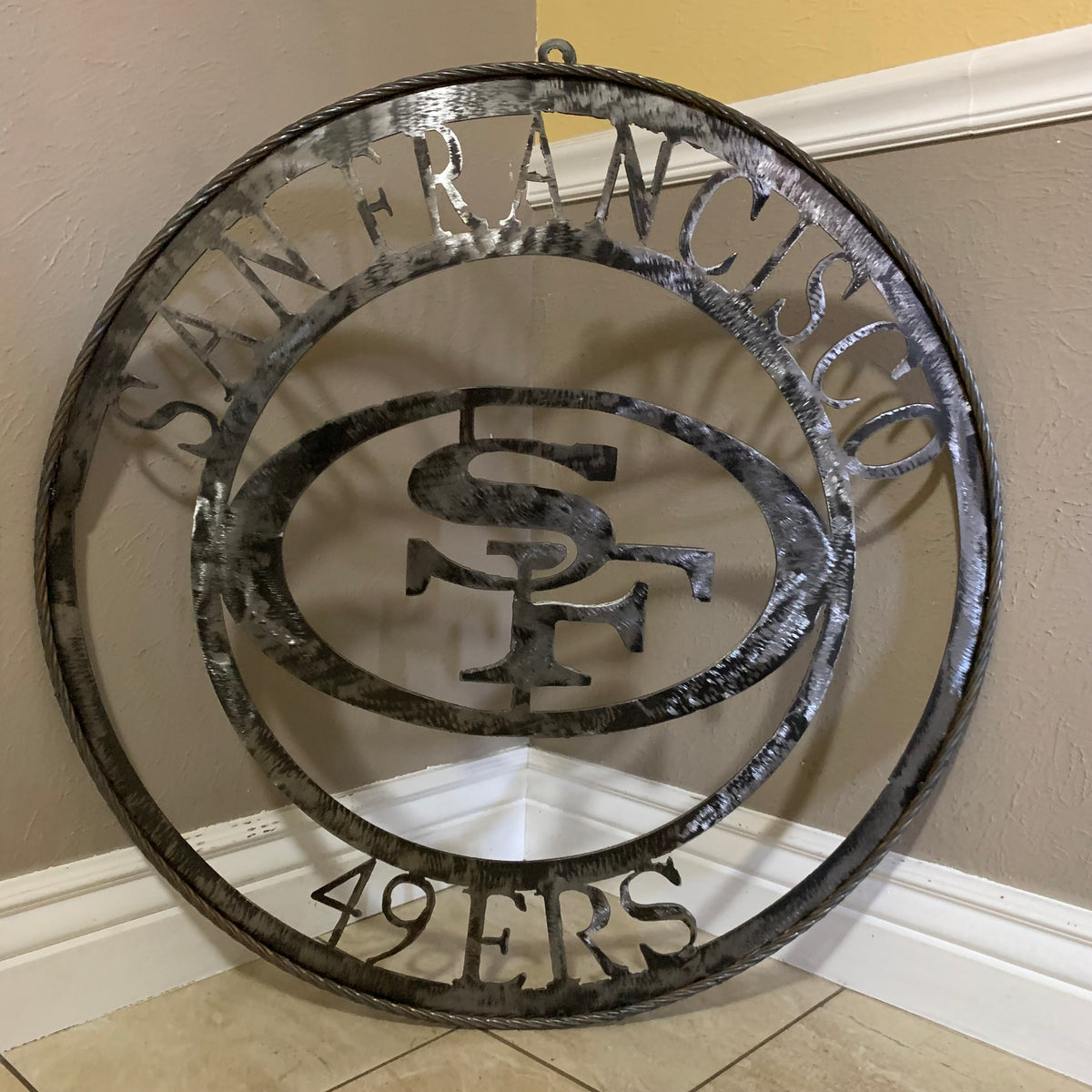 SAN FRANCISCO 49ERS METAL CUSTOM VINTAGE RAW METAL CRAFT TEAM SIGN HANDMADE 12",18",24",32",36",40",50"
