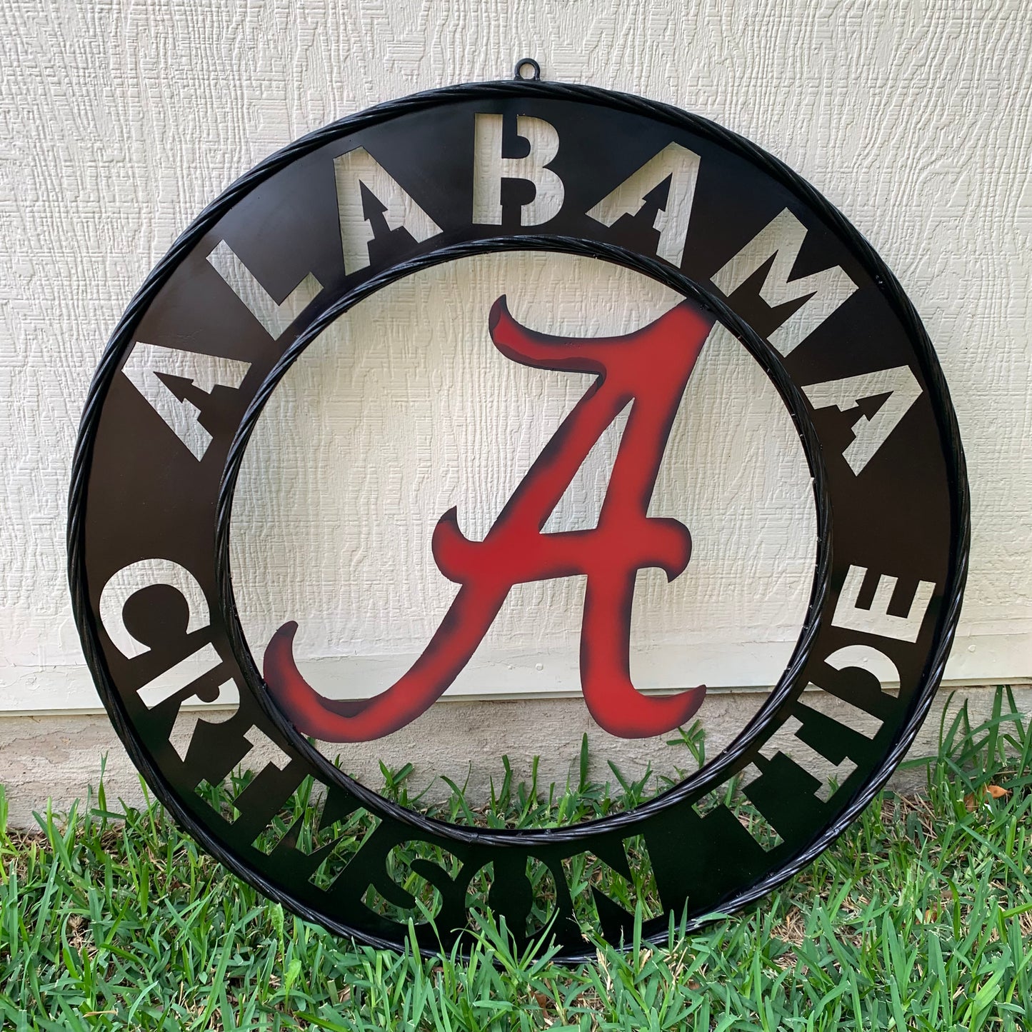 ALABAMA CRIMSON TIDE WIDE BAND RING CUSTOM METAL VINTAGE SIGN TEAM SPORTS HANDMADE