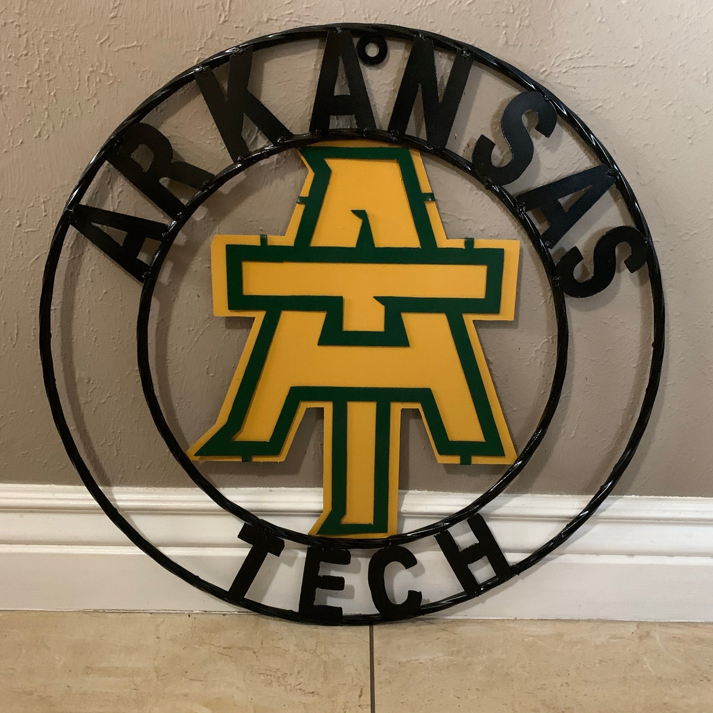 ARKANSAS TECH CUSTOM METAL VINTAGE CRAFT SIGN TEAM WESTERN HOME DECOR HANDMADE