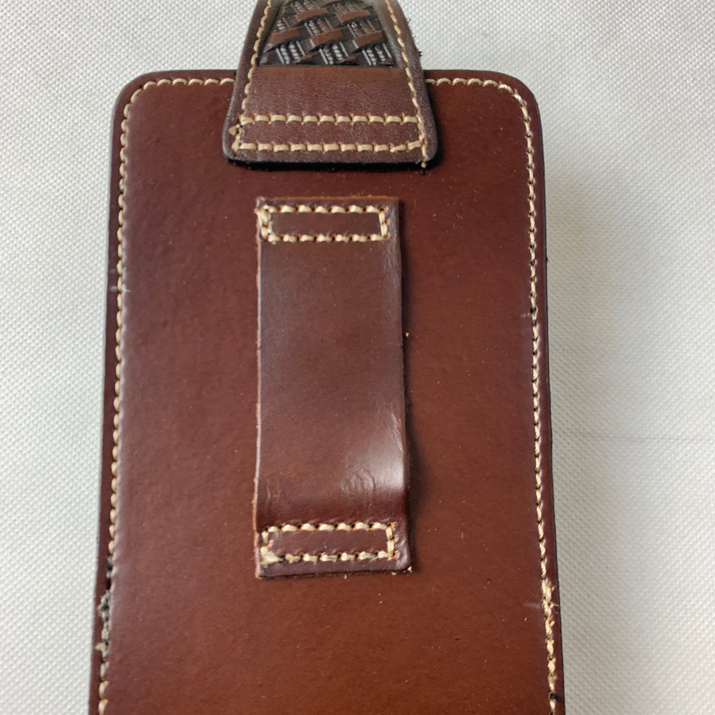 #WS343D 7" COWBOY PRAYER COFFEE BROWN LEATHER POUCH EXTRA LARGE  BELT LOOP HOLSTER CELL PHONE CASE UNIVERSAL OVERSIZE--FREE SHIPPING