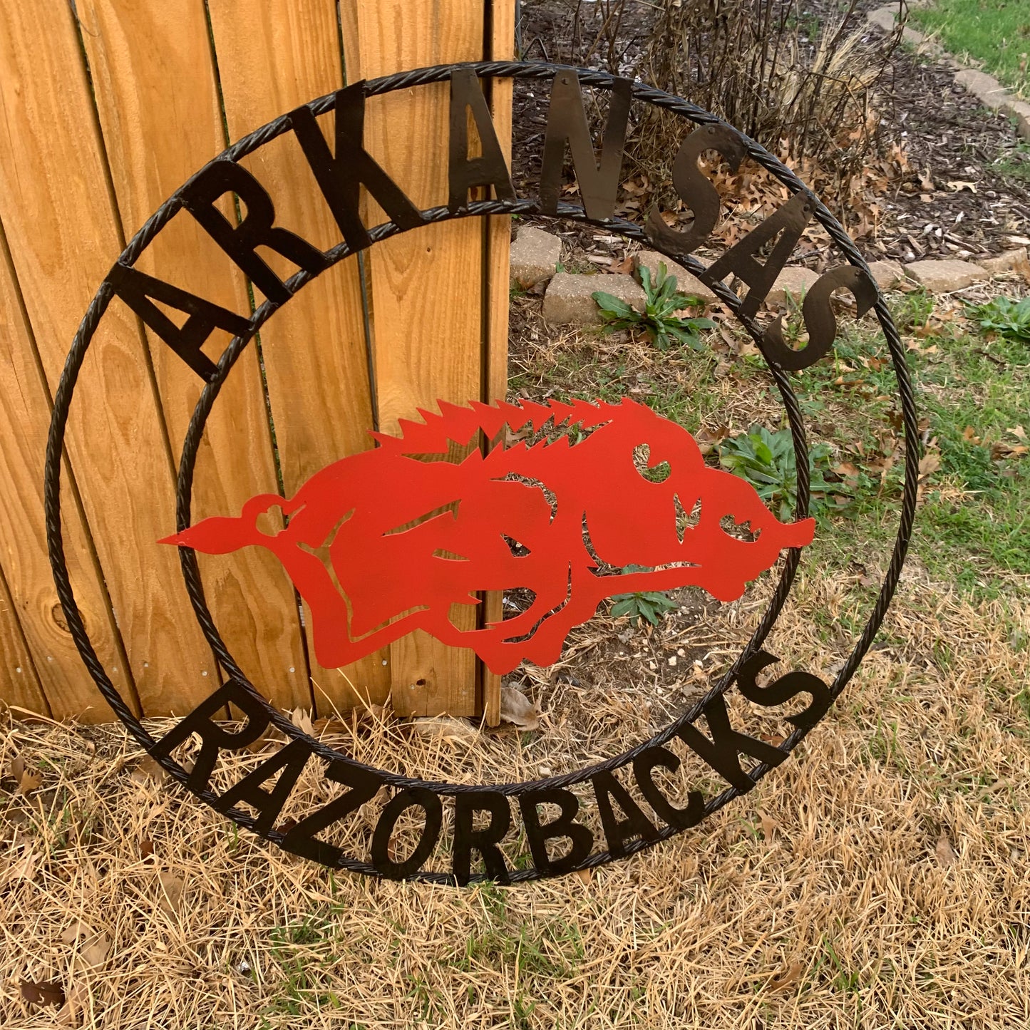 ARKANSAS RAZORBACKS CUSTOM METAL VINTAGE CRAFT SIGN TEAM WALL ART WESTERN HOME DECOR HANDAMADE