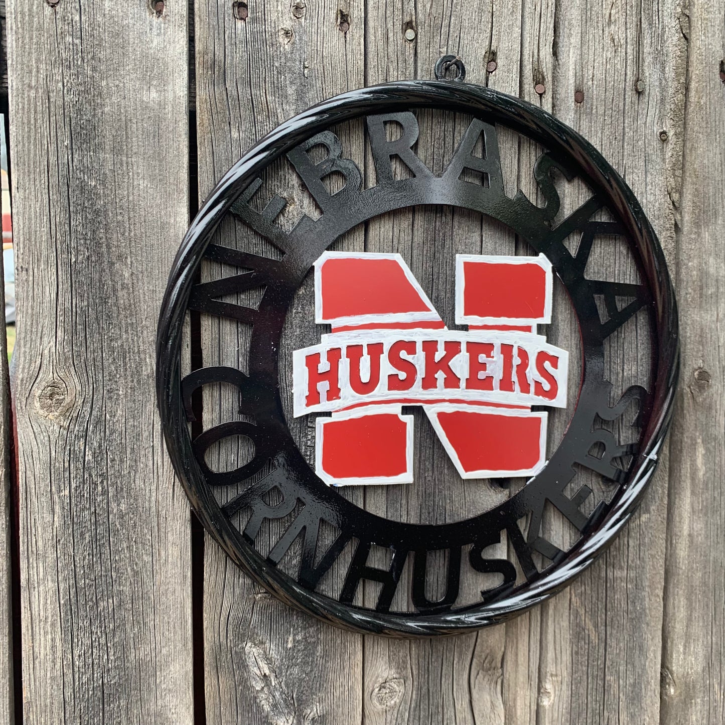 NEBRASKA HUSKERS METAL CUSTOM VINTAGE CRAFT TEAM SIGN WESTERN HOME DECOR HANDMADE 12",18",24",36"