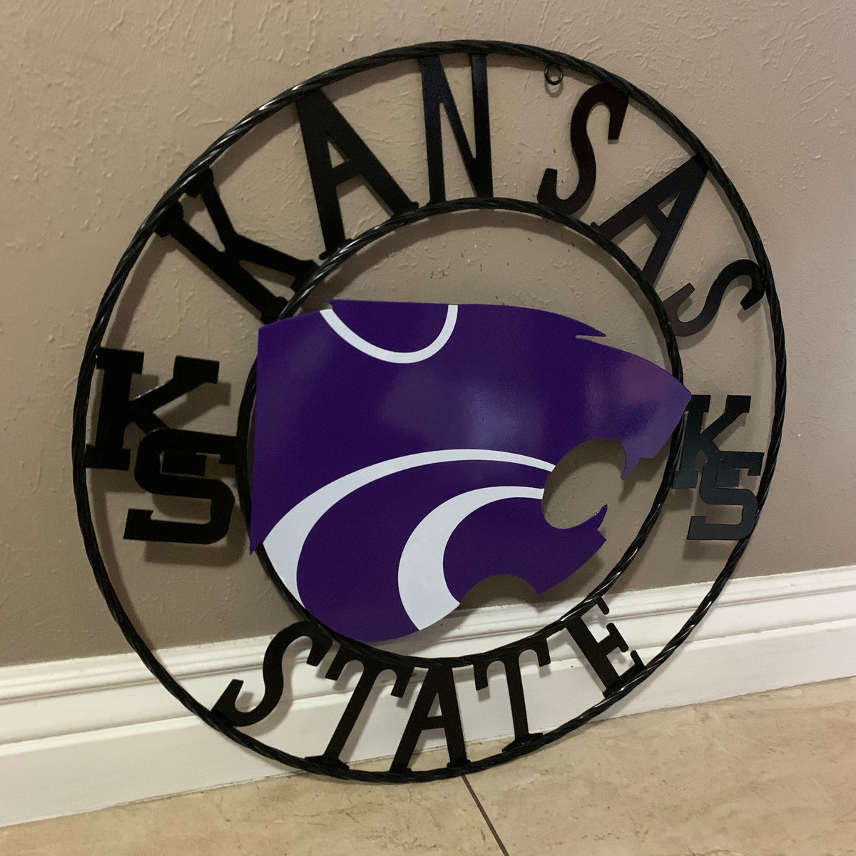 KANSAS STATE CUSTOM METAL VINTAGE CRAFT SIGN WALL ART TEAM SIGN HANDMADE #EH12127