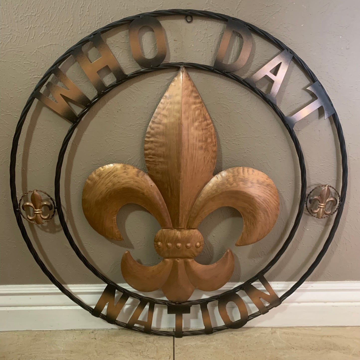 18", 24", 32" 36" WHO DAT NATION FLEUR DE LIS METAL WALL ART WESTERN HOME DECOR NEW