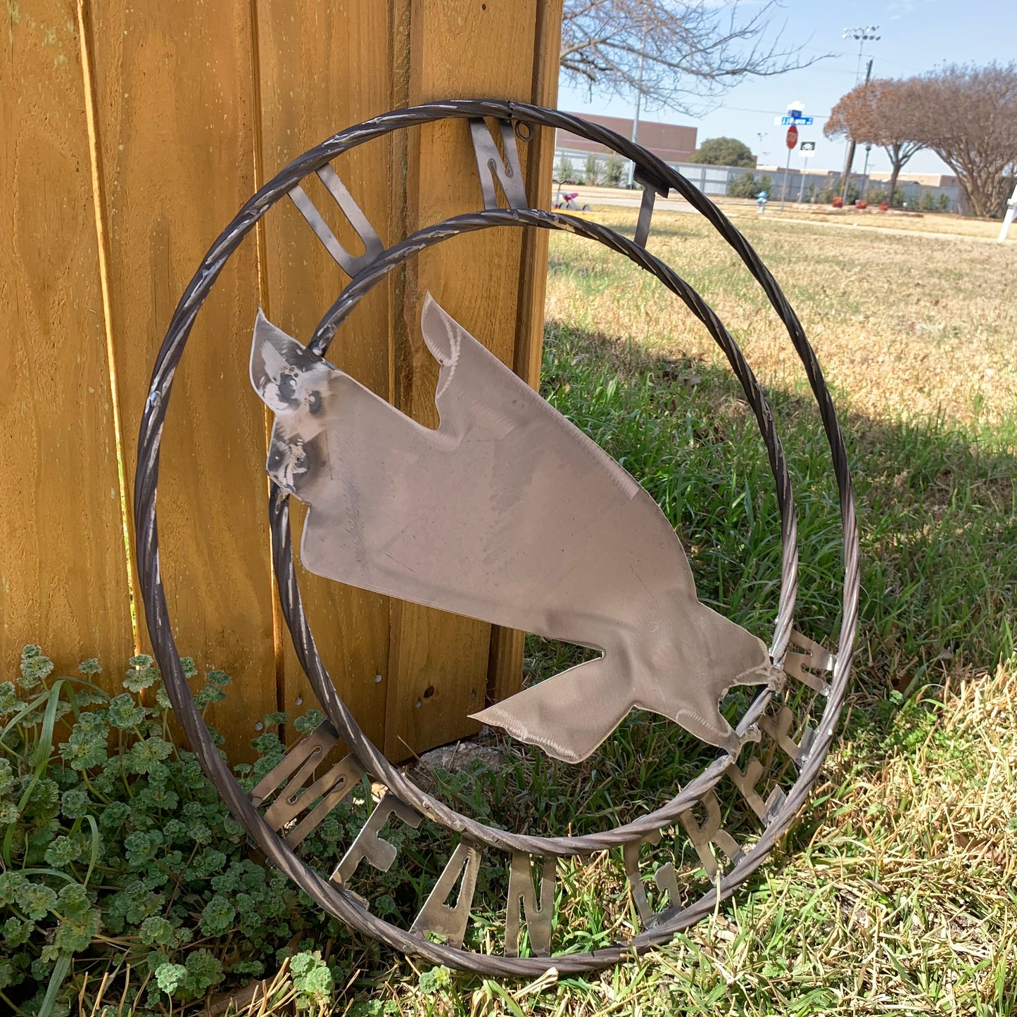 12", 18", 24", 32" UNT MEAN GREEN RAW METAL CUSTOM VINTAGE CRAFT WALL ART TEAM SIGN HANDMADE