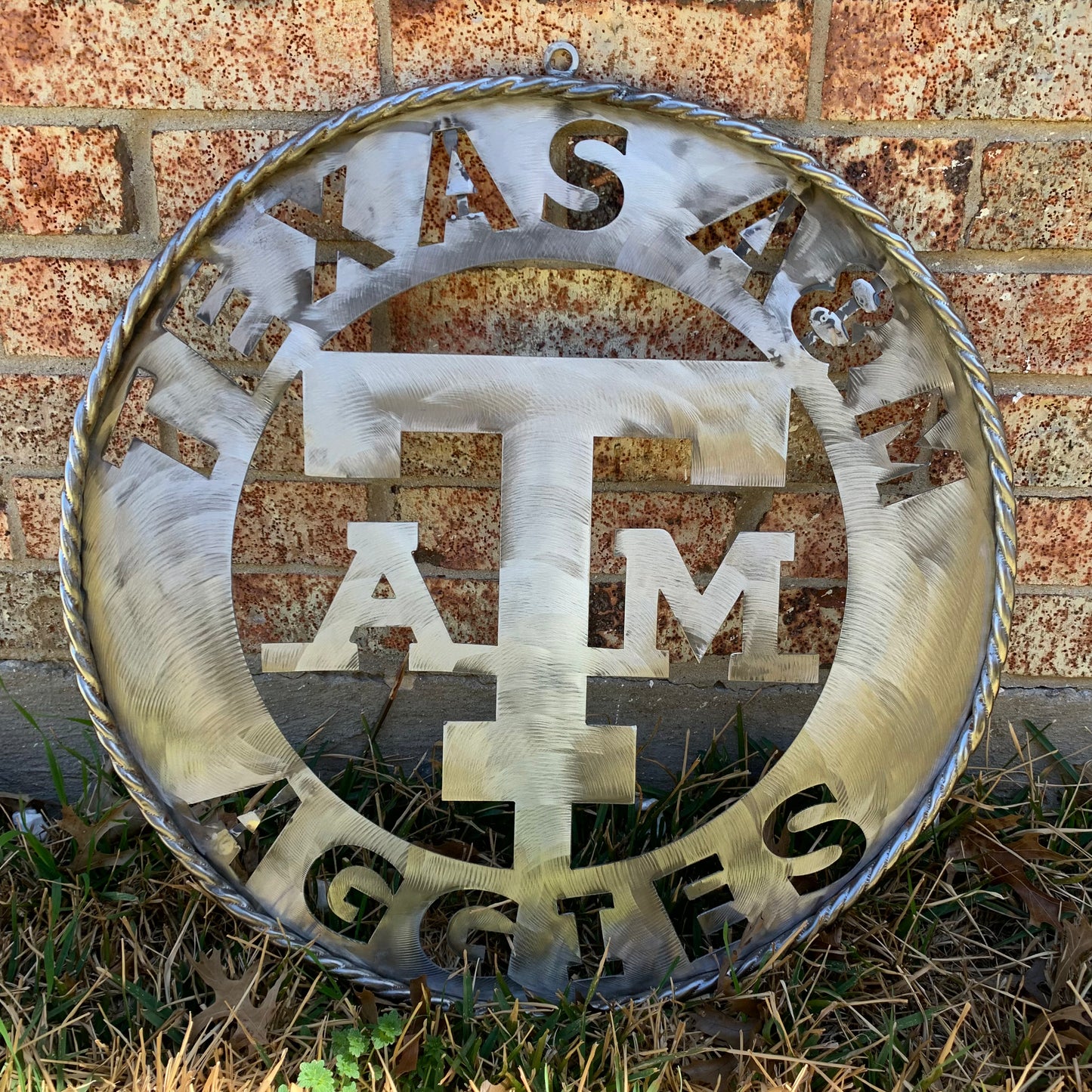 TEXAS A&M WIDE BAND RAW METAL CUSTOM VINTAGE CRAFT WALL ART TEAM SIGN HANDMADE