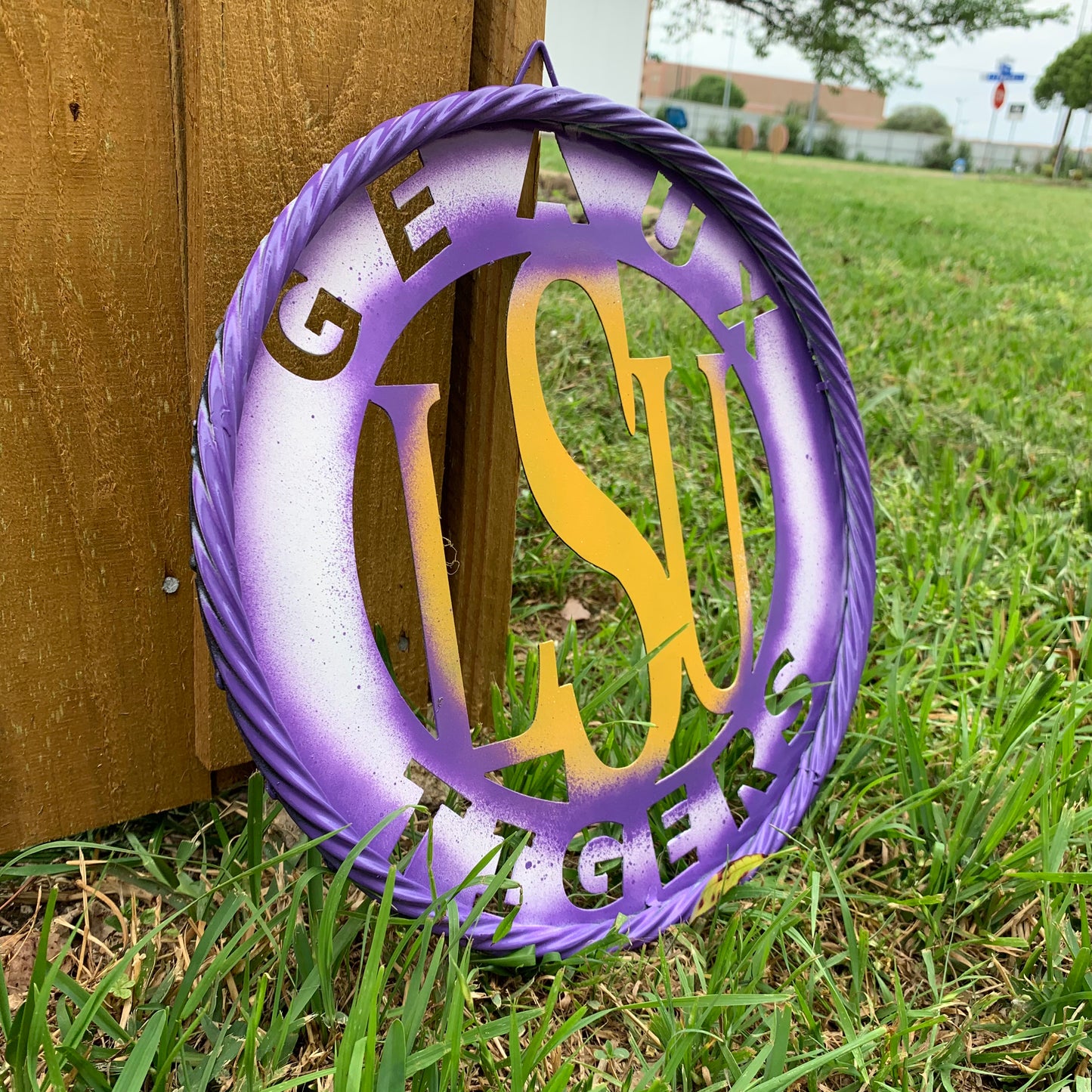 12",18",24",32" LSU GEAUX TIGERS CUSTOM METAL VINTAGE CRAFT SIGN TEAM WALL ART WESTERN HOME DECOR