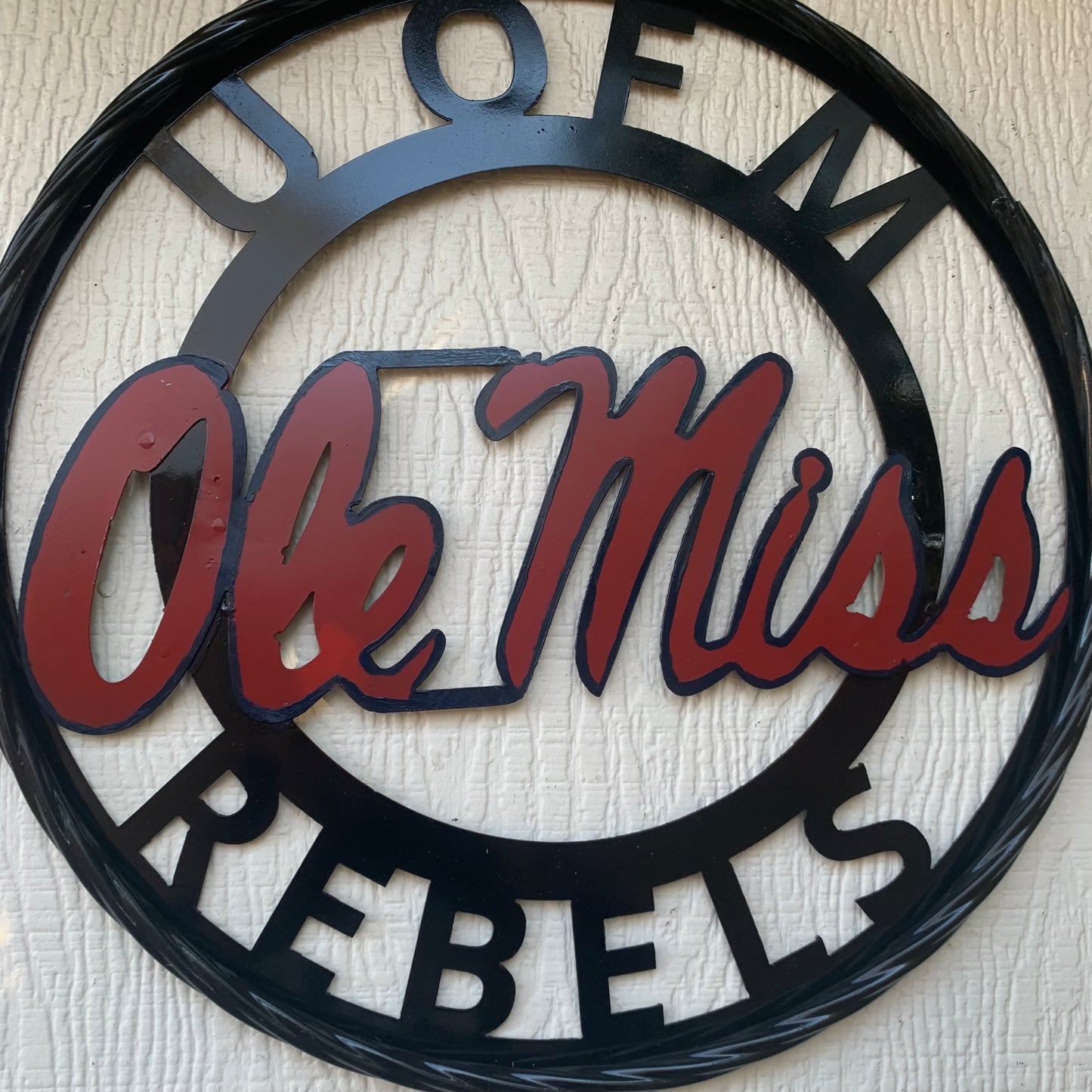 OLE MISS REBELS MISSISSIPPI CUSTOM METAL VINTAGE CRAFT TEAM SIGN WESTERN HOME DECOR HANDMADE