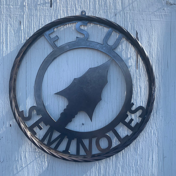 FSU SEMINOLES FLORIDA SPEAR CUSTOM RAW METAL VINTAGE CRAFT TEAM SIGN HANDMADE