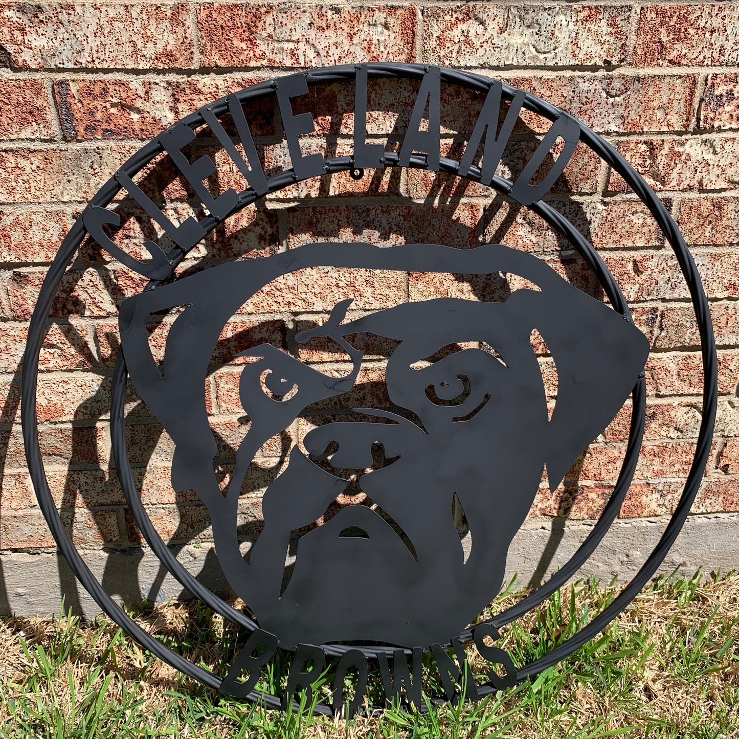 CLEVELAND BROWNS METAL CUSTOM VINTAGE CRAFT ART HANDMADE RUSTIC BLACK