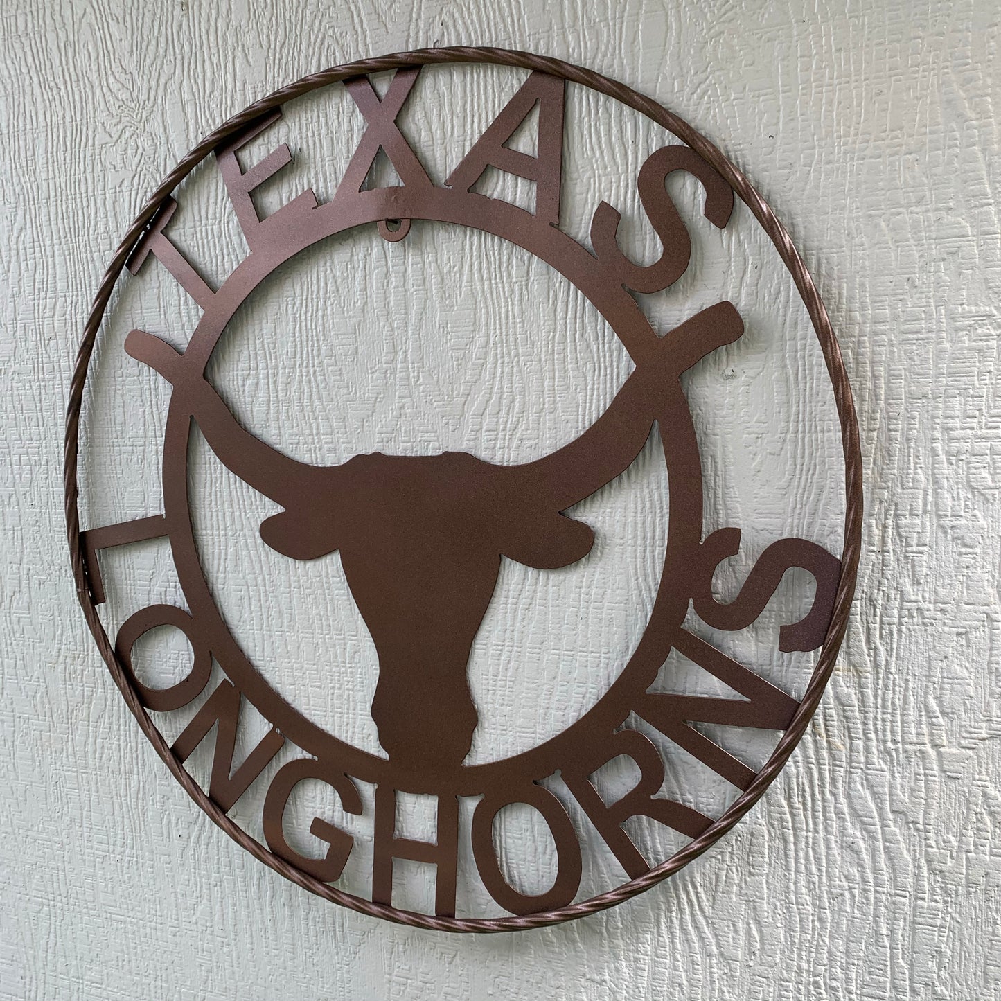 TEXAS LONGHORNS CUSTOM METAL VINTAGE CRAFT SIGN TEAM ART WESTERN HOME DECOR RUSTIC BRONZE #EH12552 12",18",24",36",50"
