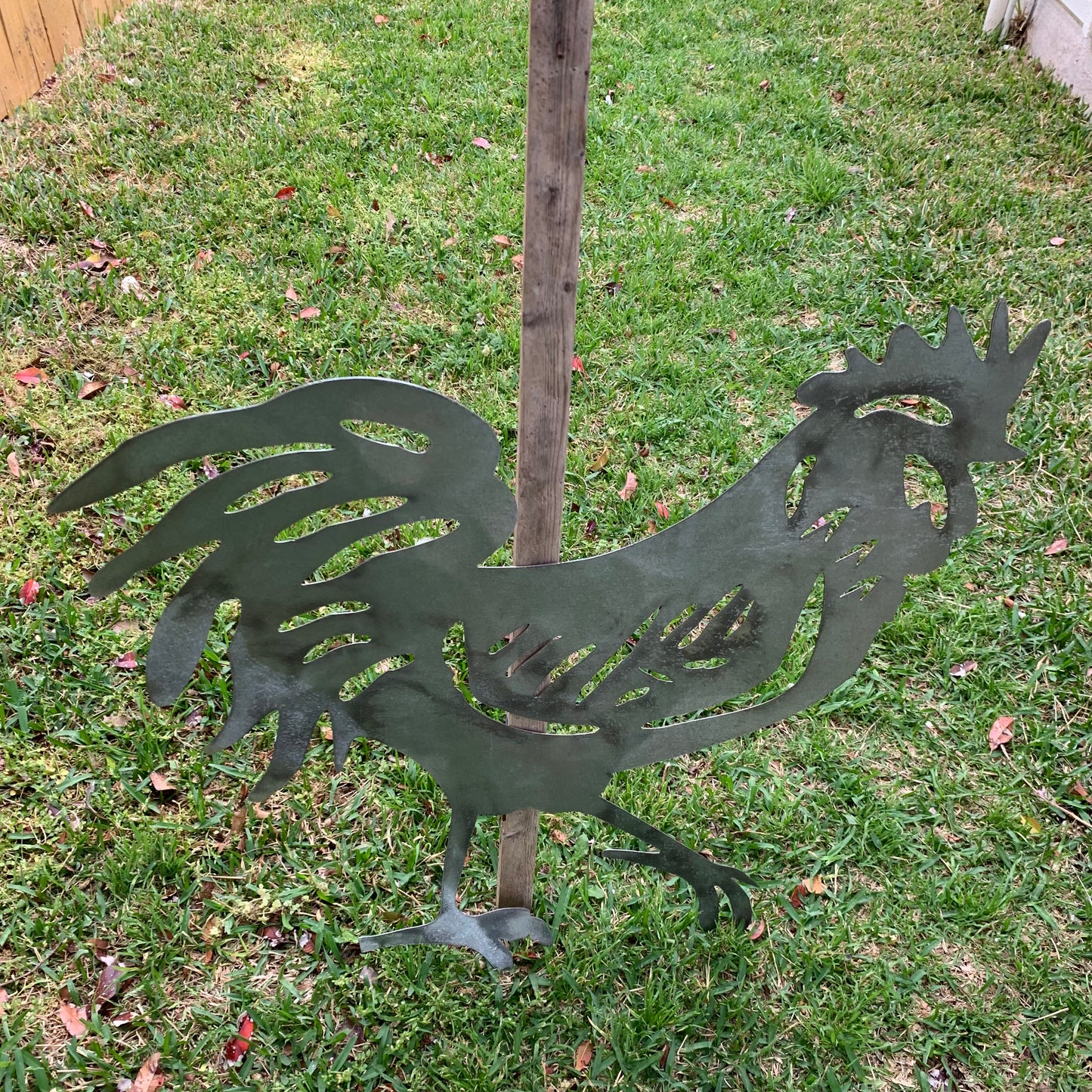 28"  X 28" CUSTOM ROOSTER LASERCUT ART WITH RING DESIGN WESTERN METAL ANIMAL ART HOME WALL DECOR BRAND NEW