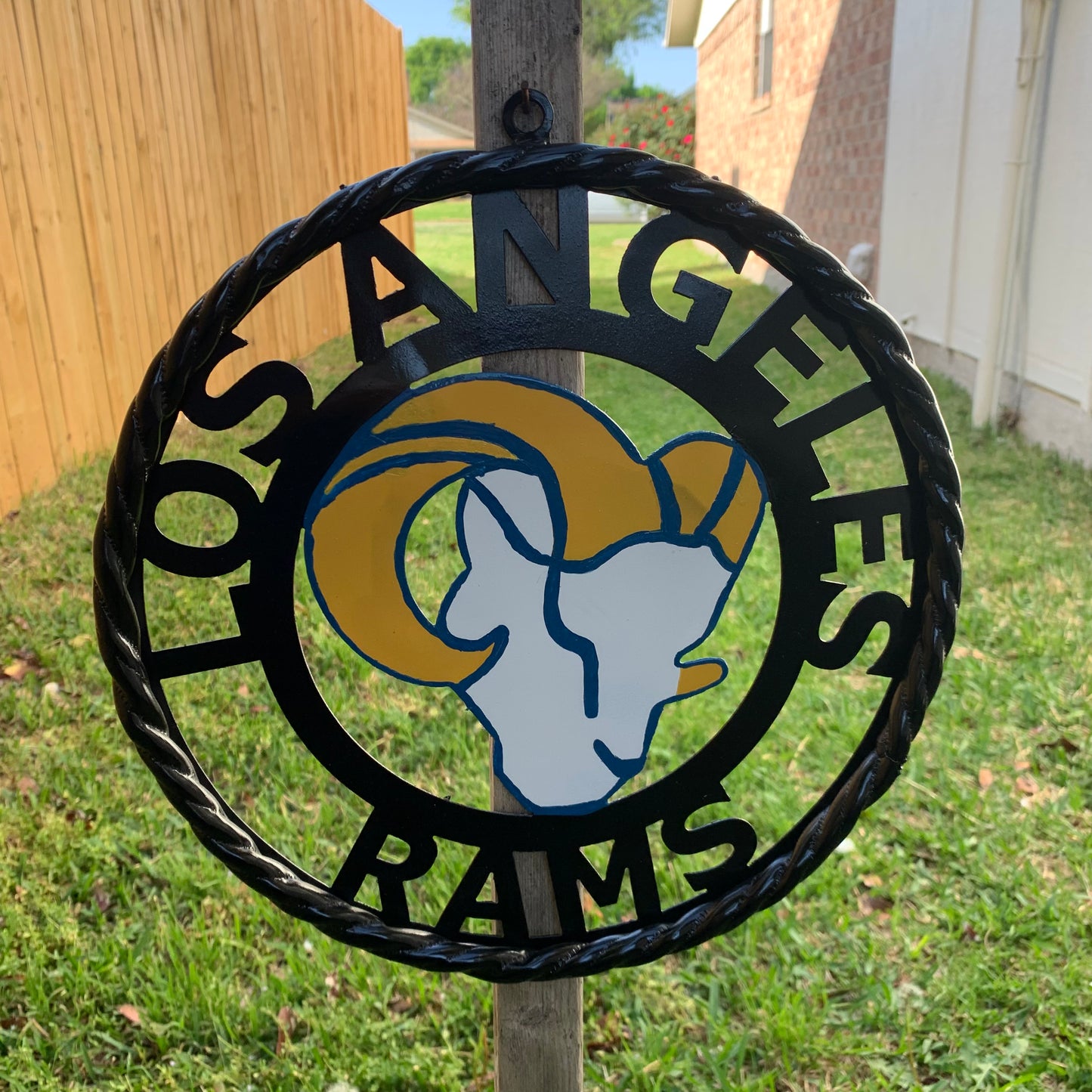 12", 18", 24", 32" LOS ANGES RAMS METAL CUSTOM VINTAGE CRAFT WALL ART TEAM SIGN HANDMADE