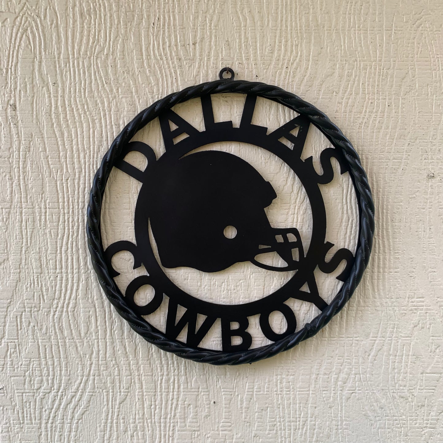 12", 18", 24", 32" DALLAS COWBOYS HELMET SIGN BLACK METAL CUSTOM VINTAGE CRAFT WALL ART TEAM SIGN HANDMADE