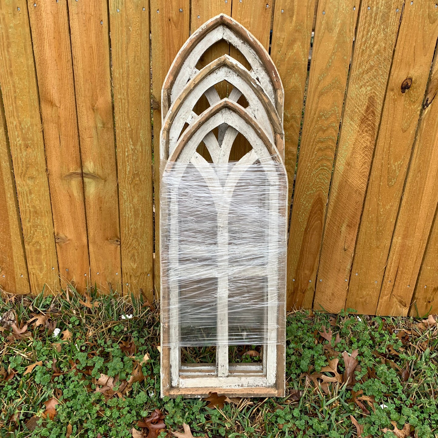 28",32",36" CATHEDRAL WINDOW WOOD 3PCS SET WESTERN HOME DECOR HANDMADE CRAFT NEW #EH11560