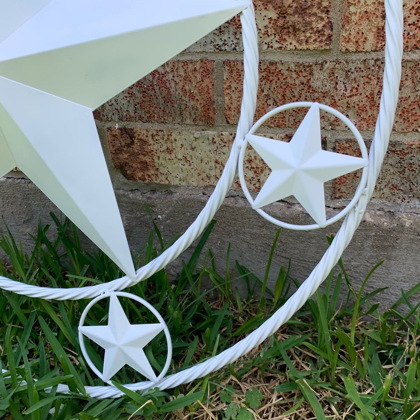 SMITH STYLE YOUR CUSTOM NAME STAR METAL BARN WHITE STAR 3d WITH TWISTED ROPE RING DESIGN METAL WALL ART WESTERN HOME DECOR VINTAGE RUSTIC NEW HANDMADE, 24", 32", 36", 40", 44", 46", 50"