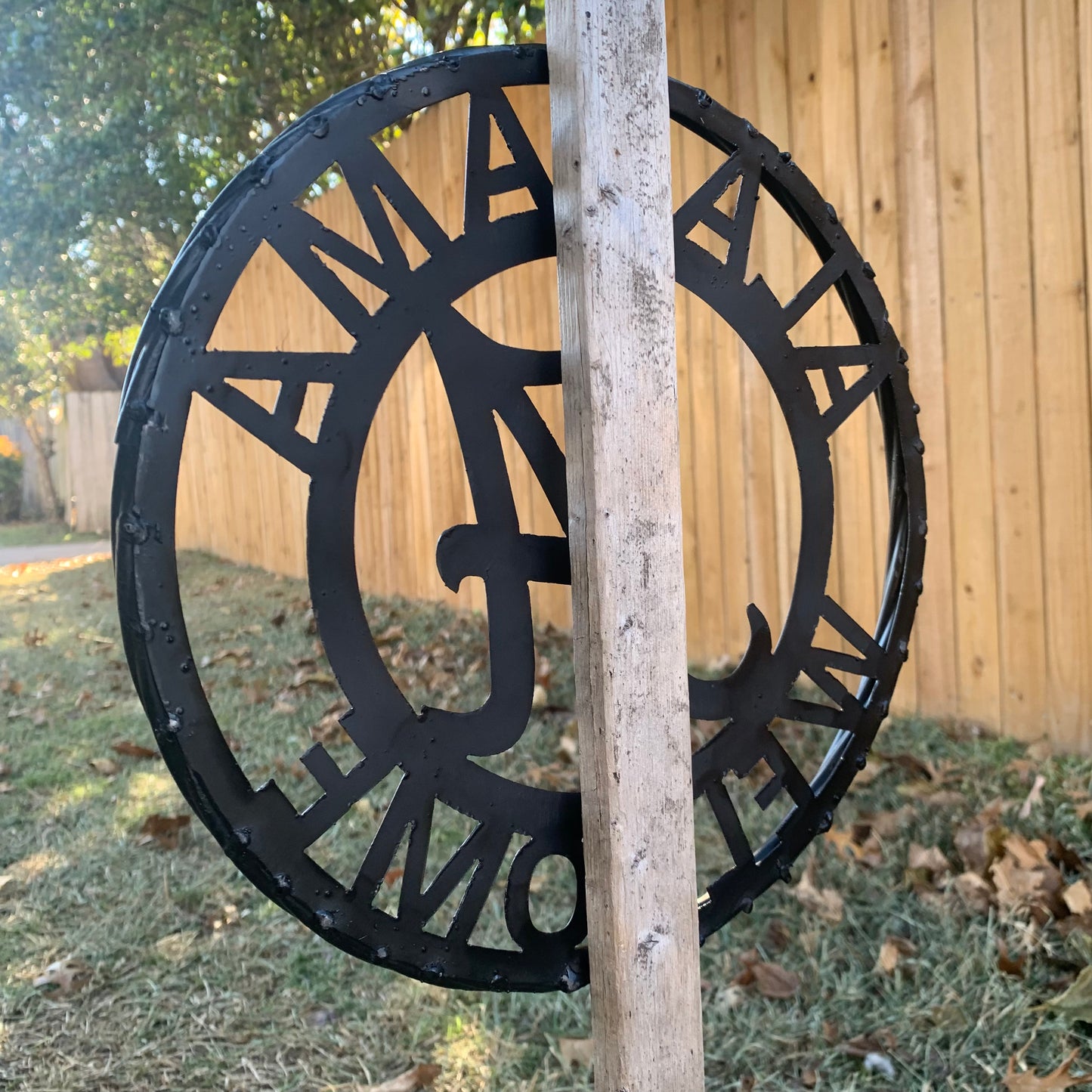 ALABAMA WELCOME CUSTOM ALL BLACK METAL VINTAGE SIGN TEAM HANDMADE