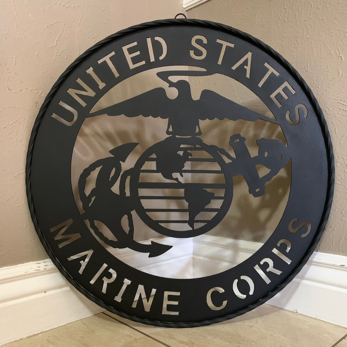 #EH10866 US MARINE CORPS 18",24",32" MILITARY LASERCUT CUSTOM BLACK METAL VINTAGE CRAFT SIGN WESTERN HOME DECOR HANDMADE