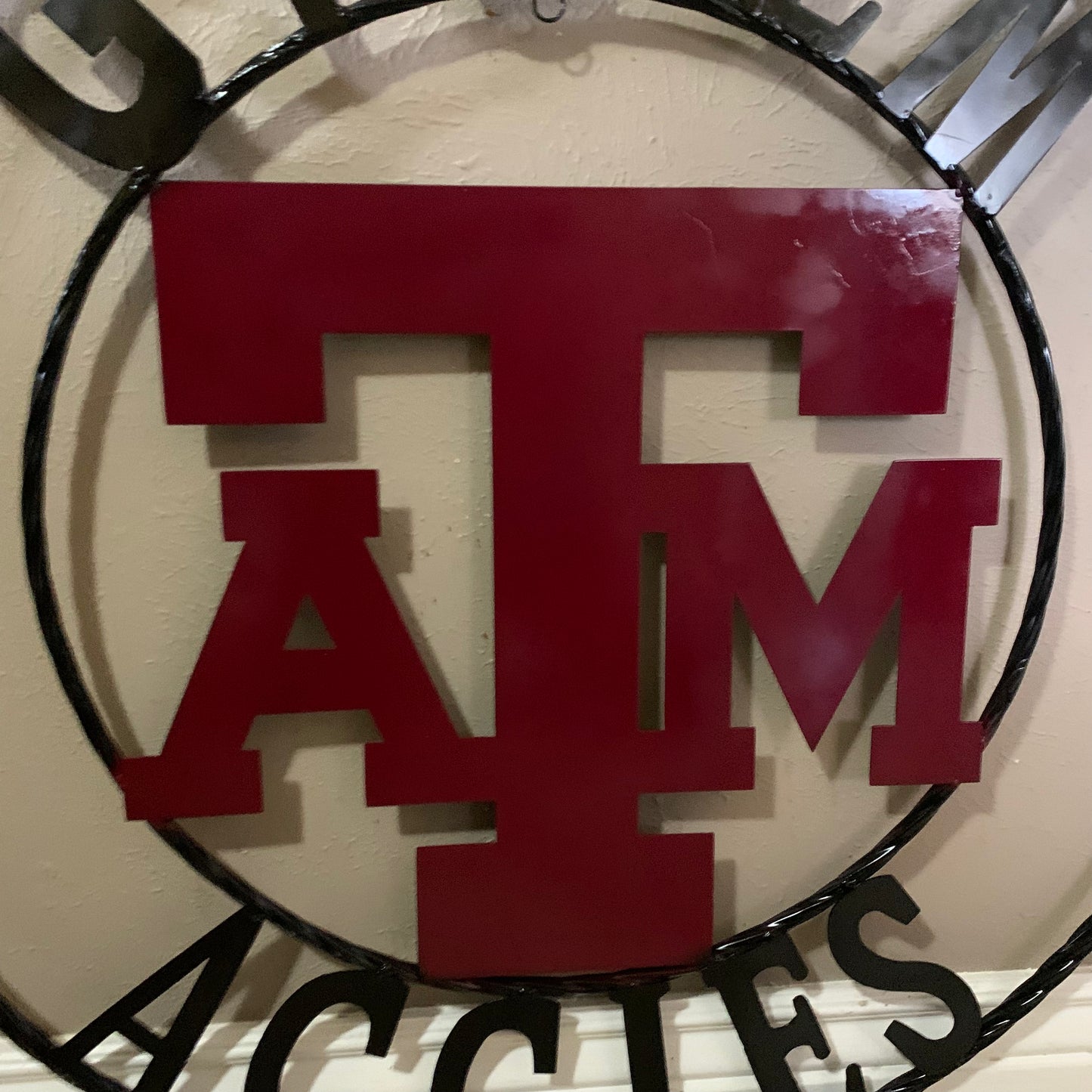 GIGEM AGGIES CUSTOM METAL VINTAGE CRAFT SIGN TEAM WESTERN HOME DECOR HANDMADE