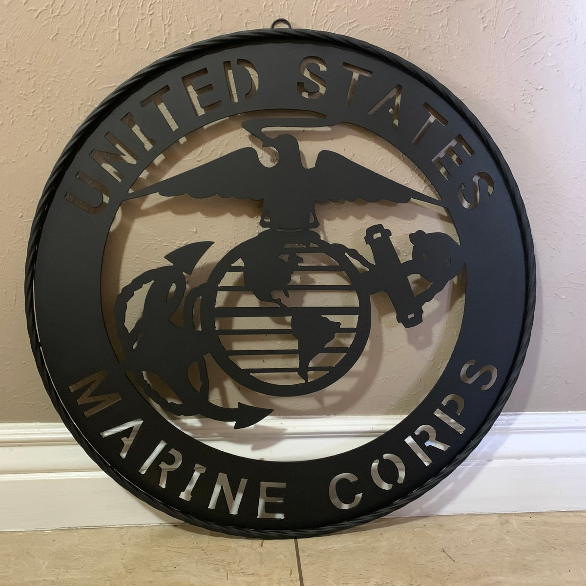 #EH10866 US MARINE CORPS 18",24",32" MILITARY LASERCUT CUSTOM BLACK METAL VINTAGE CRAFT SIGN WESTERN HOME DECOR HANDMADE