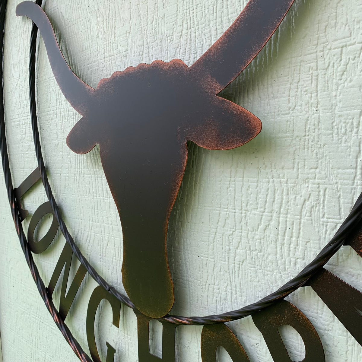 TEXAS LONGHORNS CUSTOM METAL VINTAGE CRAFT SIGN TEAM ART WESTERN HOME DECOR RUSTIC BRONZE HANDMADE #EH12565
