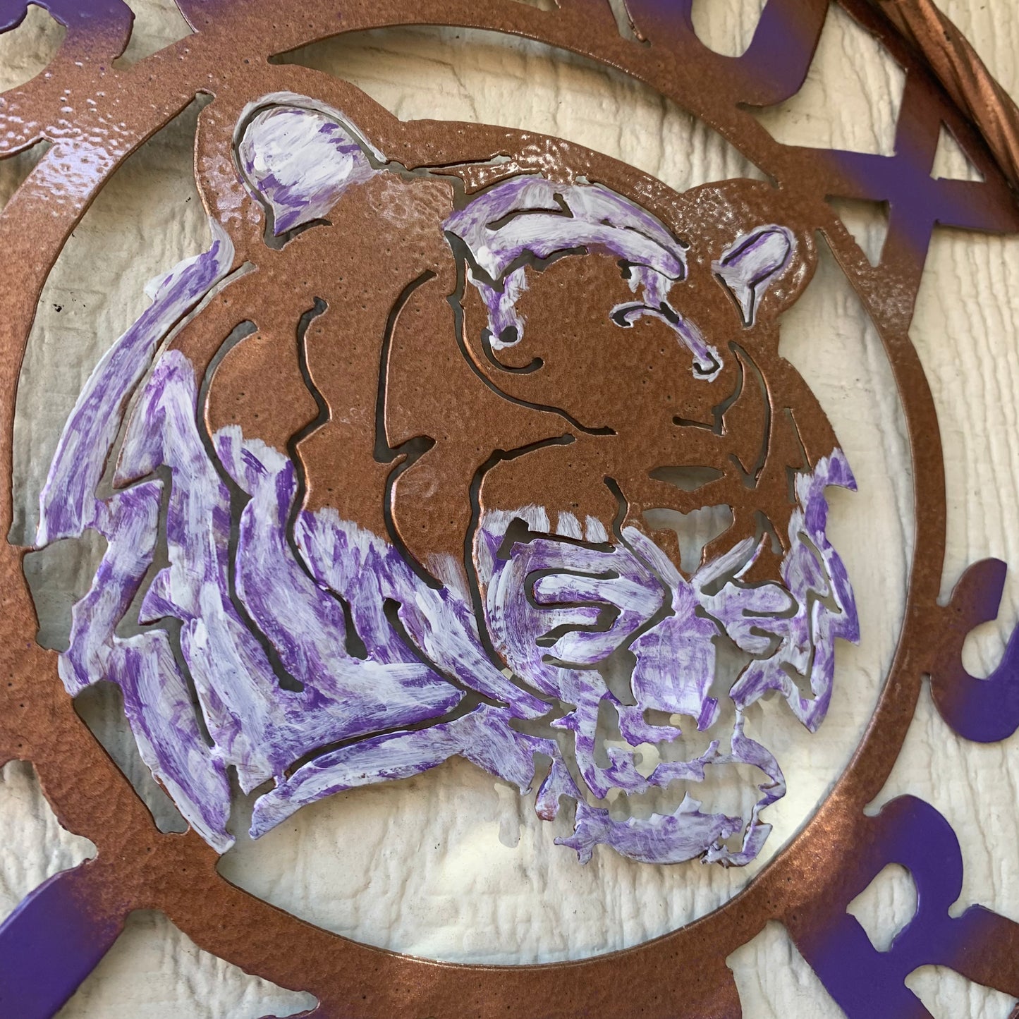 12",18",24",32" GEAUX TIGERS CUSTOM VINTAGE METAL CRAFT TEAM WALL ART HANDMADE