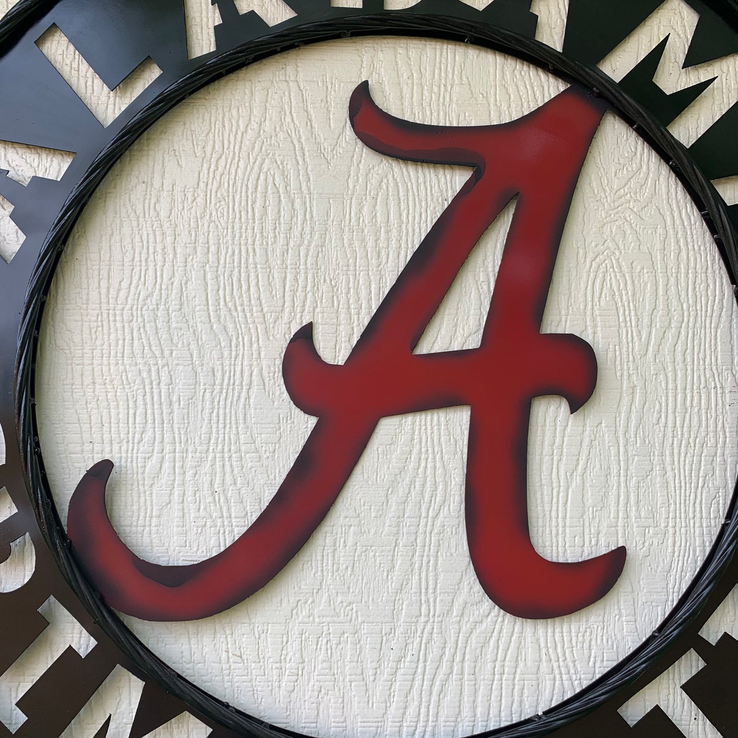 ALABAMA CRIMSON TIDE WIDE BAND RING CUSTOM METAL VINTAGE SIGN TEAM SPORTS HANDMADE