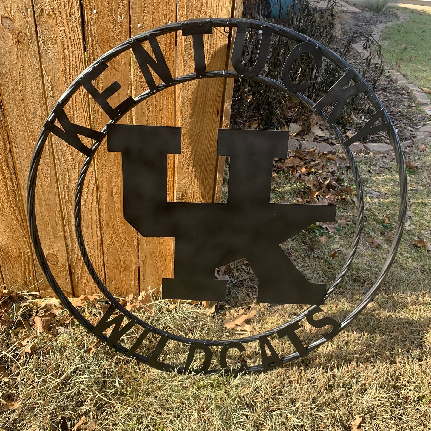 12", 18", 24", 32" KENTUCKY WILDCATS CUSTOM BLACK METAL VINTAGE CRAFT SIGN HANDMADE