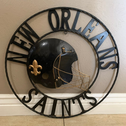 18", 24", 32" NEW ORLEANS SAINTS METAL WALL ART WESTERN HOME DECOR VINTAGE RUSTIC BROWN ART NEW