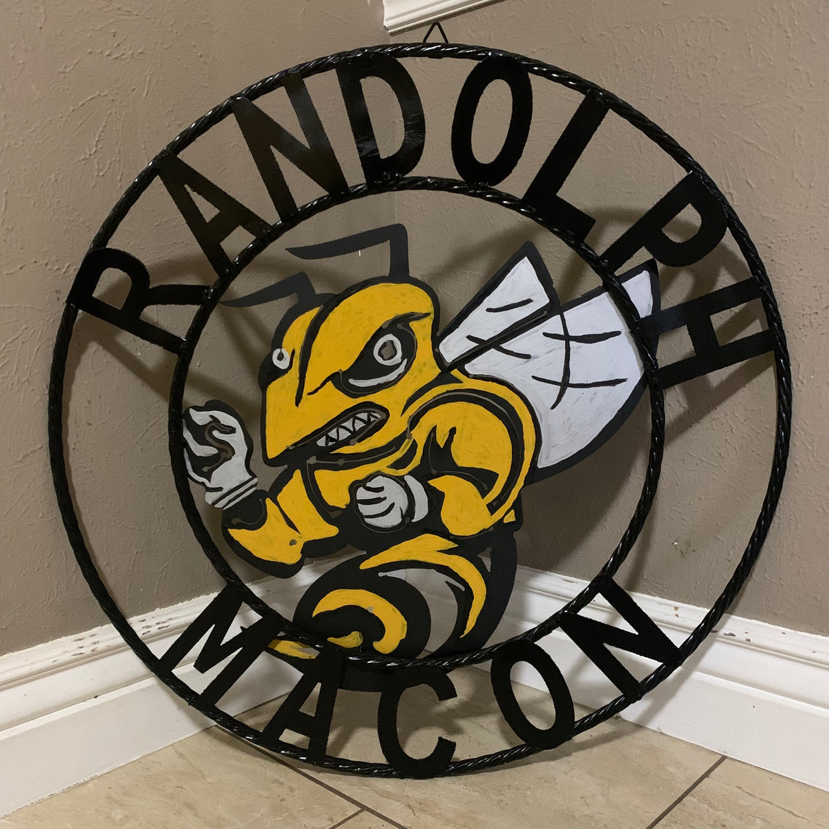RANDOLPH MACON CUSTOM METAL VINTAGE CRAFT TEAM SIGN HANDMADE 12",18",24",32" SIZES