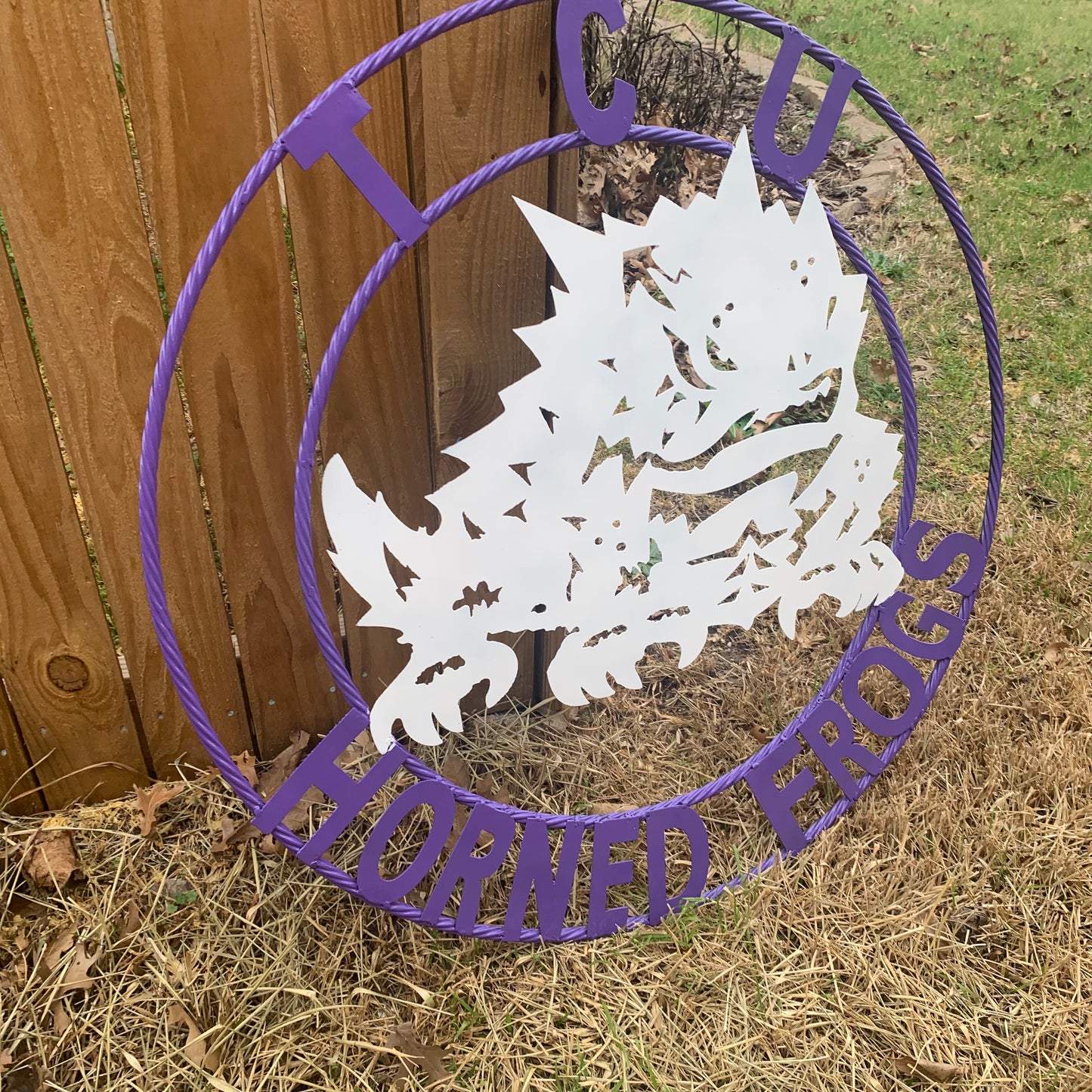 12",18",24",32",36" TCU HORNED FROGS CUSTOM METAL VINTAGE CRAFT TEAM SIGN HANDMADE