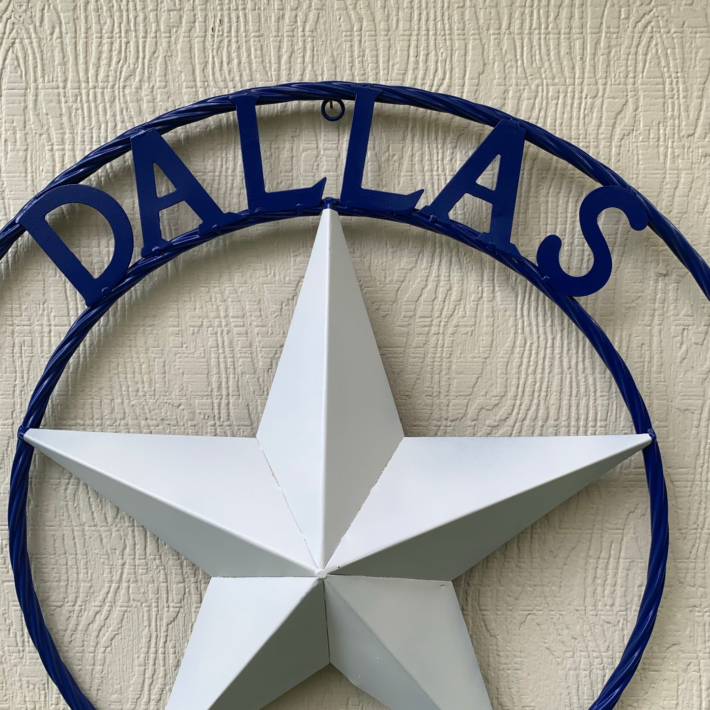 DALLAS COWBOYS STAR METAL BARN LONE STAR WESTERN HOME DECOR BLUE & WHITE STAR, SIZE:24",32",36",40",42",44",46",50"