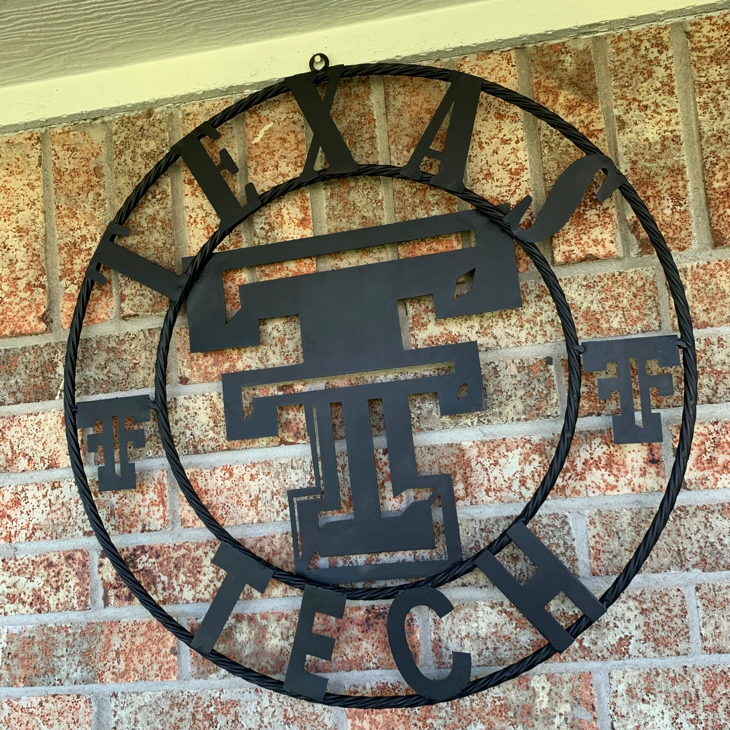 TEXAS TECH RUSTIC BLACK CUSTOM METAL VINTAGE CRAFT WESTERN HOME DECOR HANDMADE