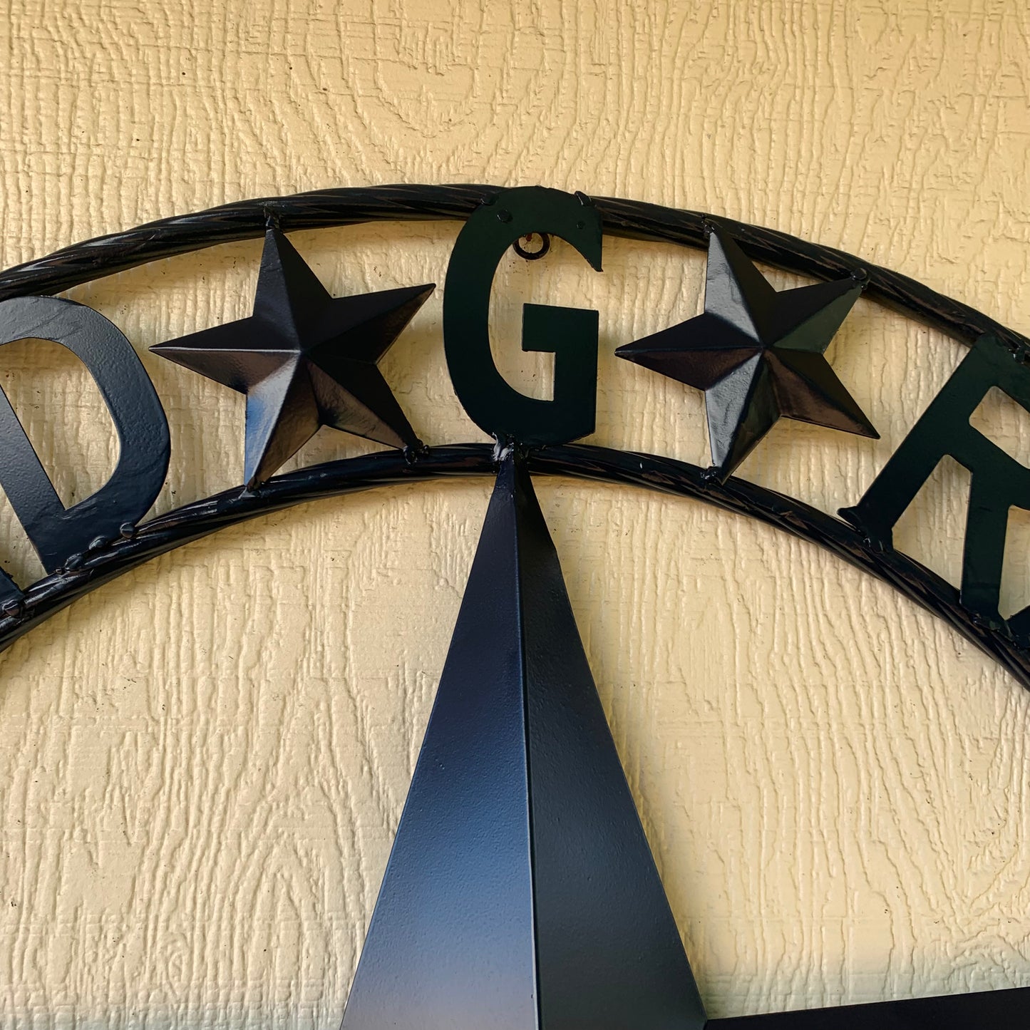GRAND G RANCH STYLE CUSTOM NAME STAR RUSTIC NAVY BLUE METAL BARN STAR ROPE RING WESTERN HOME DECOR HANDMADE