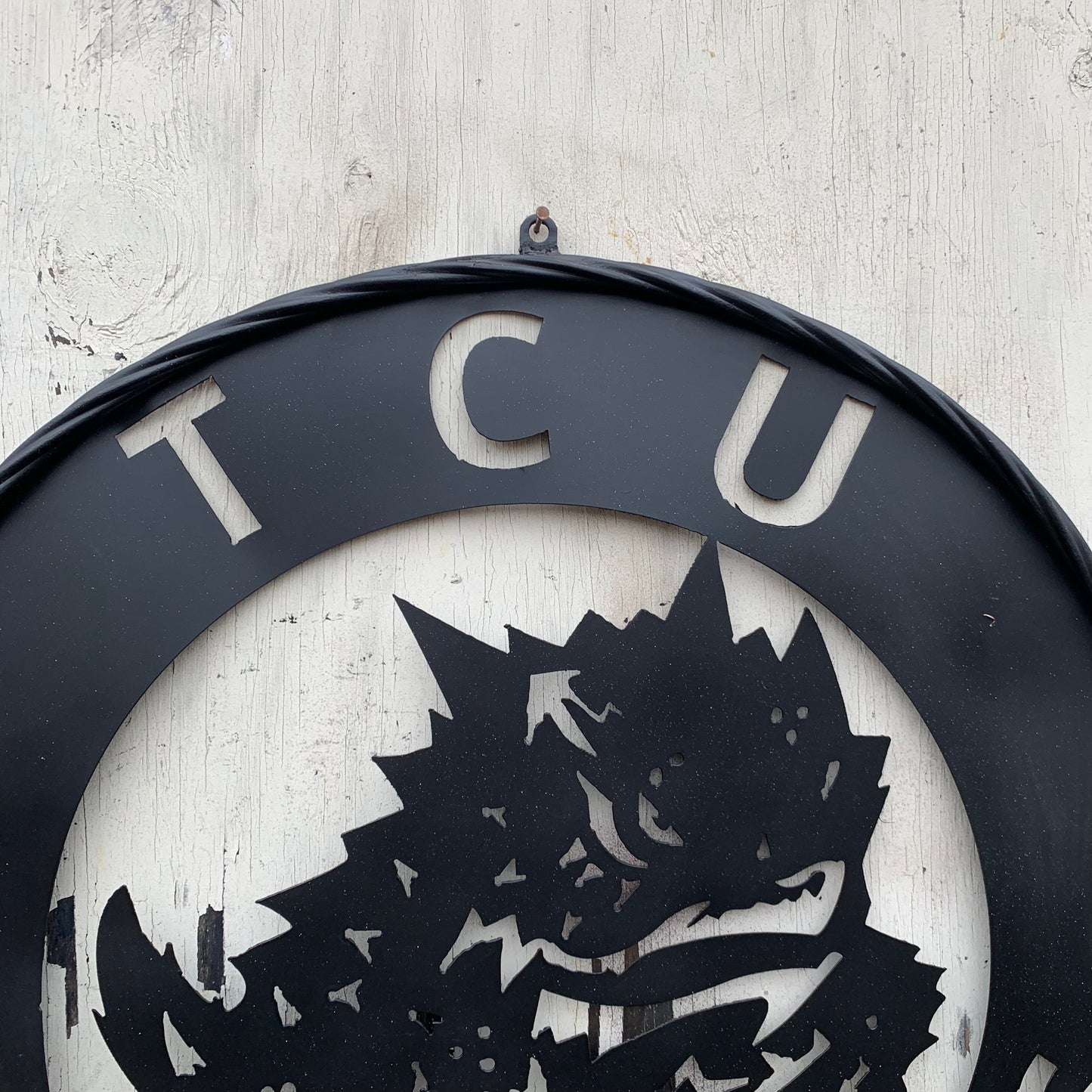 TCU HORNED FROGS CUSTOM BLACK METAL VINTAGE CRAFT SIGN HANDMADE