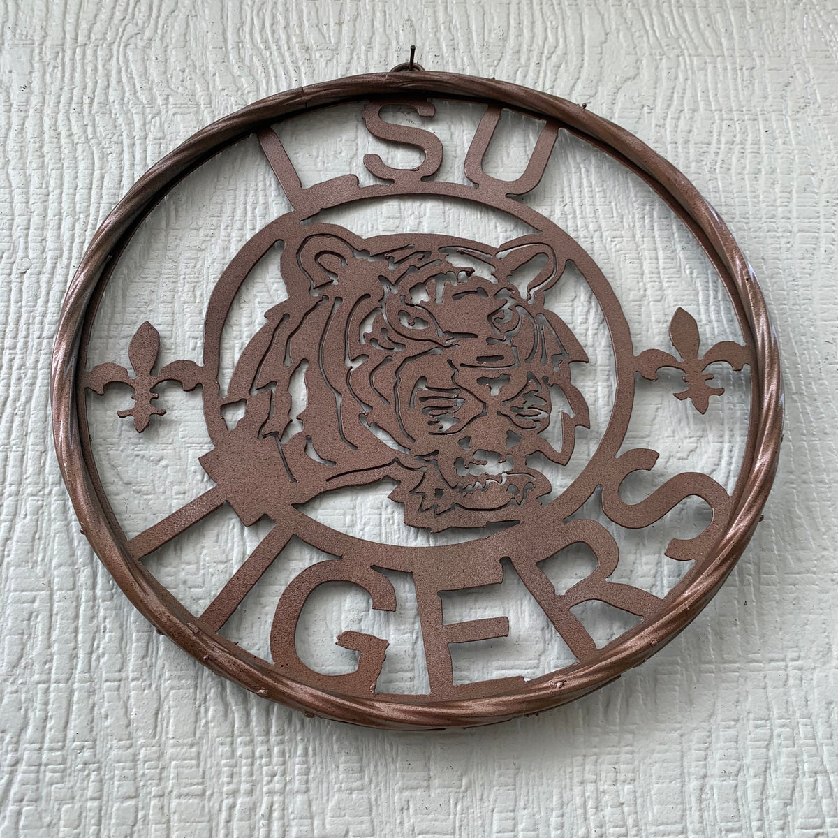 12" LSU TIGERS CUSTOM METAL VINTAGE CRAFT WESTERN HOME DECOR NEW