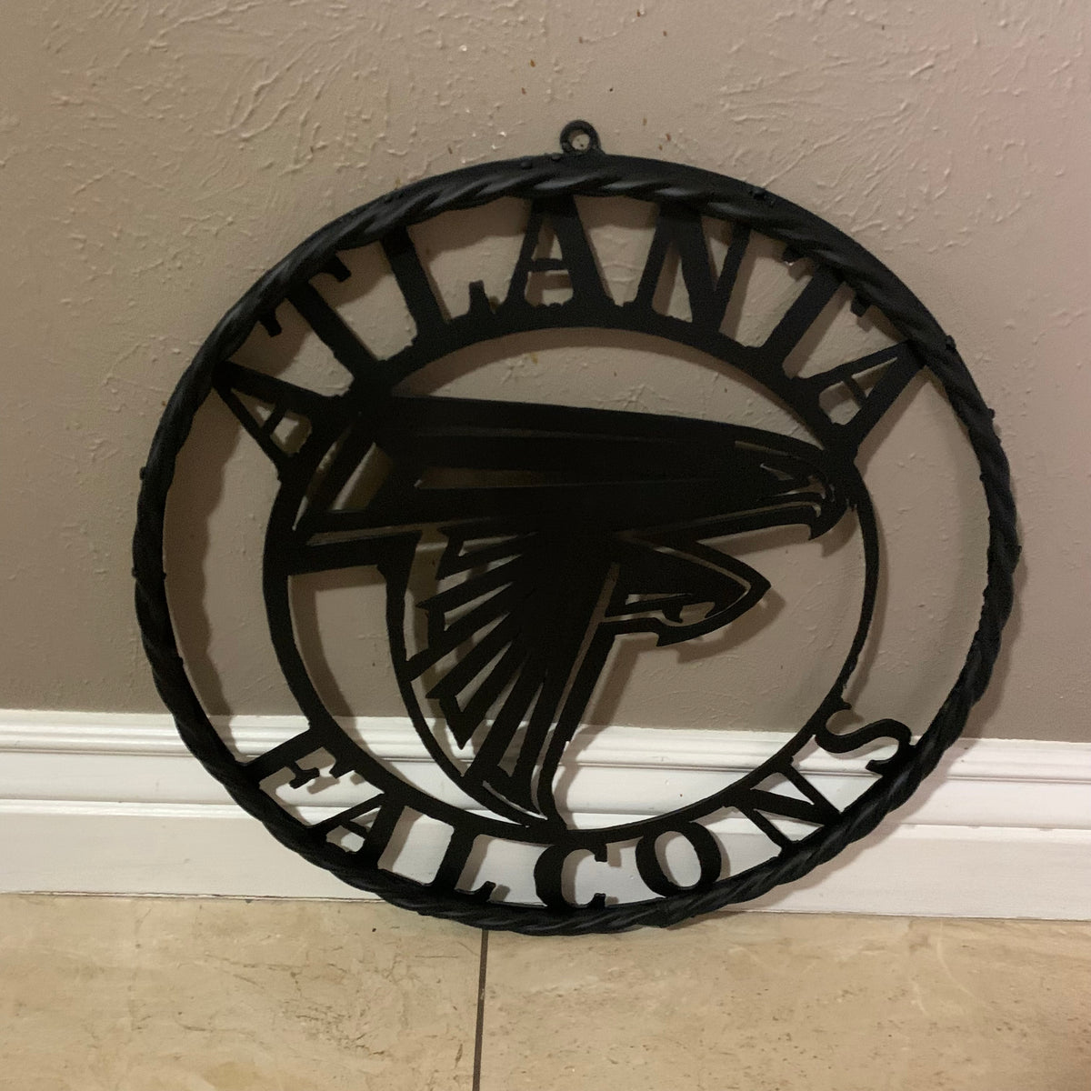 12",18",24",32",36" ATLANTA FALCONS BLACK METAL CUSTOM METAL VINTAGE CRAFT SIGN FOOTBALL TEAM WESTERN HOME DECOR HANDMADE