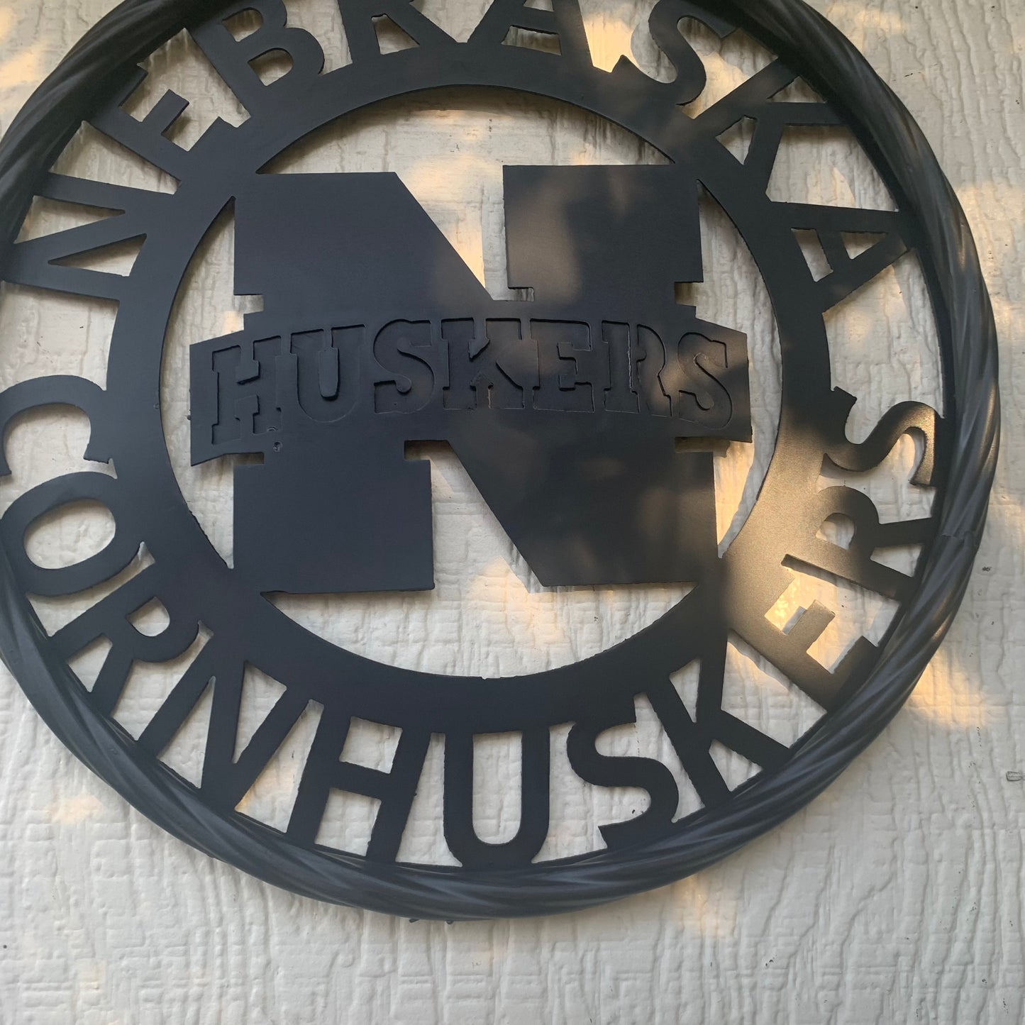 12" NEBRASKA HUSKERS BLACK METAL CUSTOM VINTAGE CRAFT TEAM SIGN