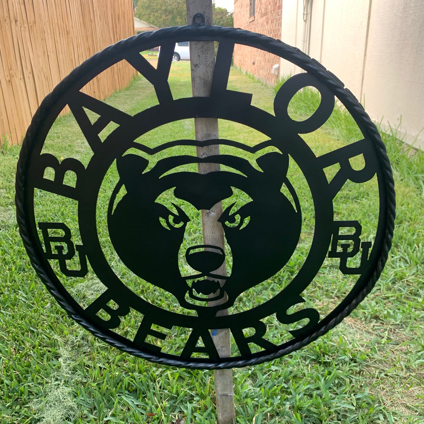 12", 18", 24", 32" BAYLOR BEARS ALL BLACK CUSTOM METAL VINTAGE TEAM SIGN WALL ART WESTERN HOME DECOR