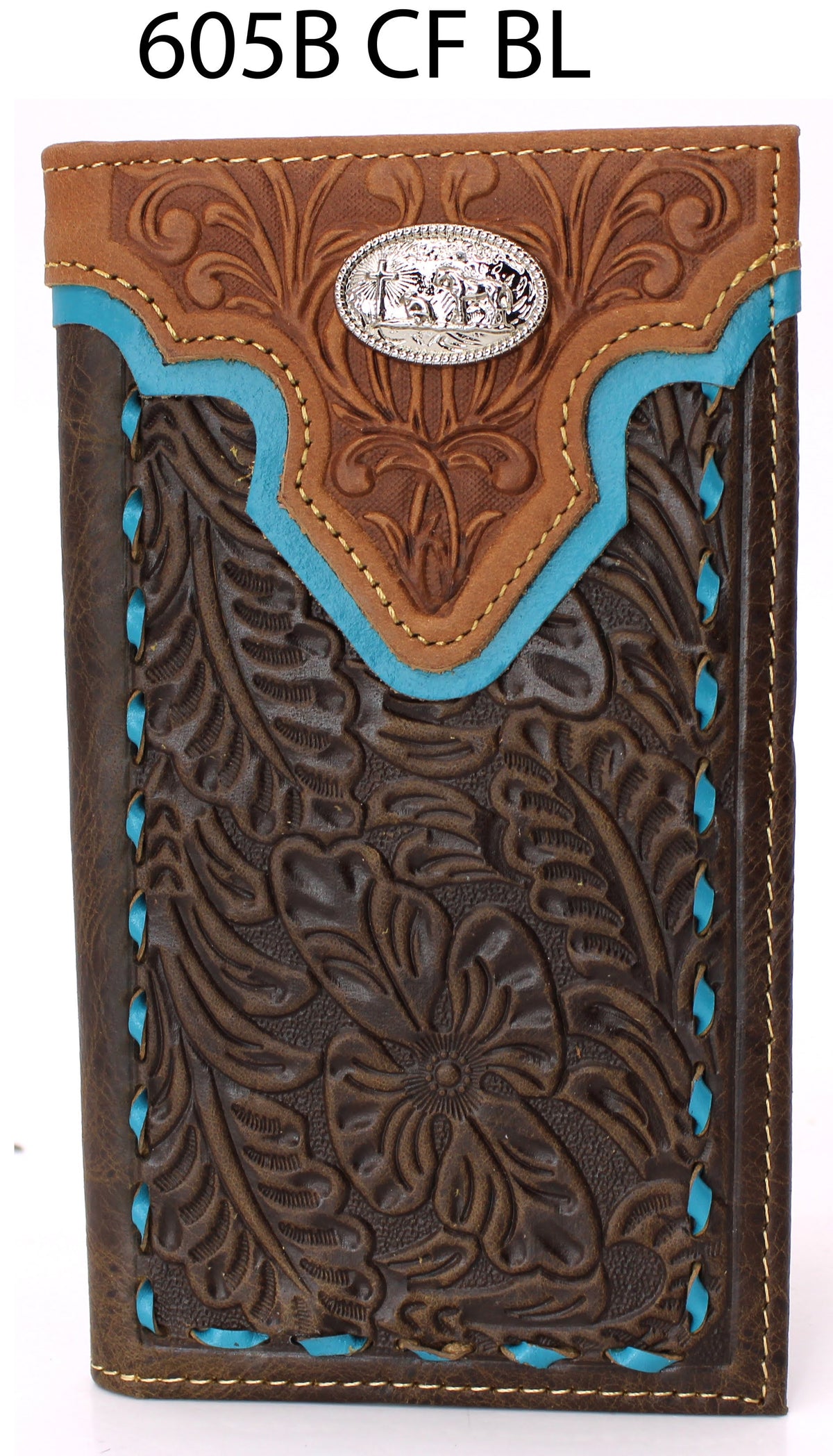 MEN'S GENUINE LEATHER CHECKBOOK WALLET WESTERN NEW