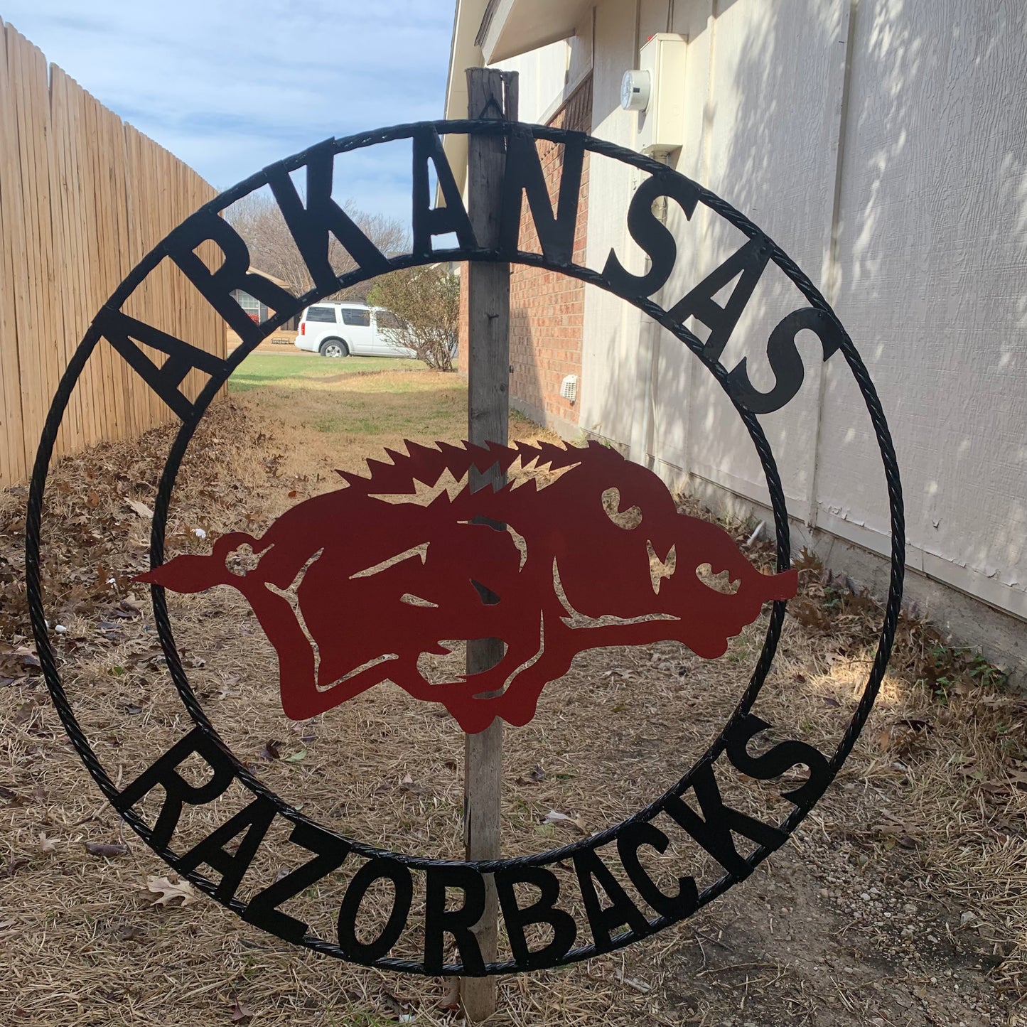 ARKANSAS RAZORBACKS CUSTOM METAL VINTAGE CRAFT SIGN TEAM WALL ART WESTERN HOME DECOR HANDAMADE