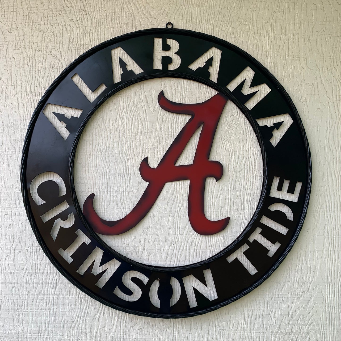 ALABAMA CRIMSON TIDE WIDE BAND RING CUSTOM METAL VINTAGE SIGN TEAM SPORTS HANDMADE