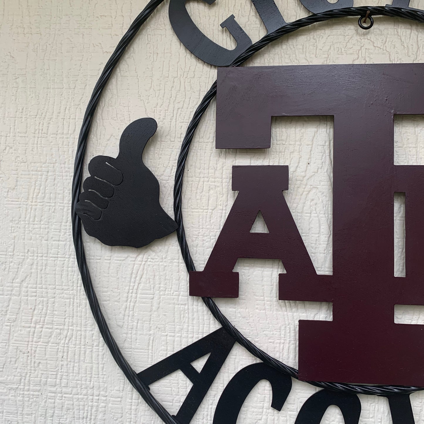 GIGEM AGGIES TEXAS A&M CUSTOM METAL VINTAGE CRAFT TEAM SIGN WESTERN HOME DECOR HANDMADE