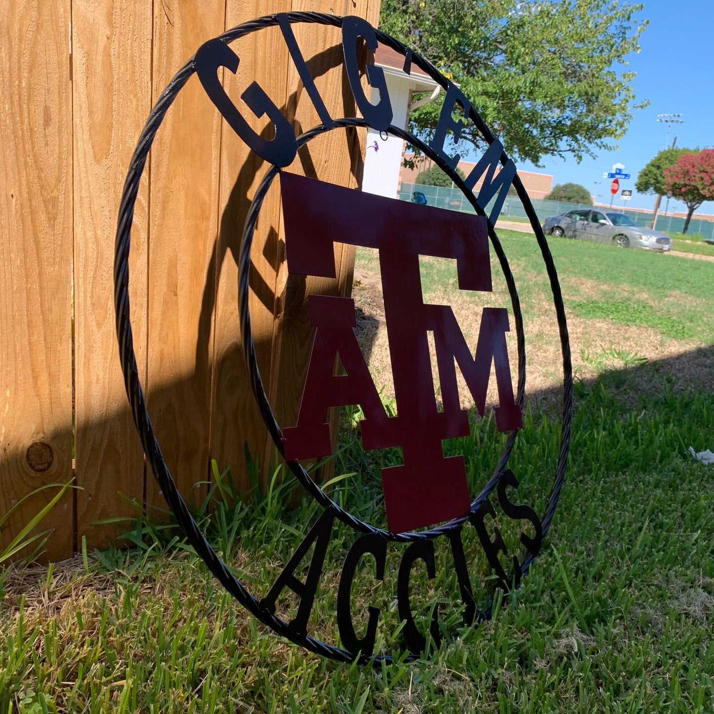 GIGEM AGGIES CUSTOM METAL VINTAGE CRAFT SIGN TEAM WESTERN HOME DECOR HANDMADE