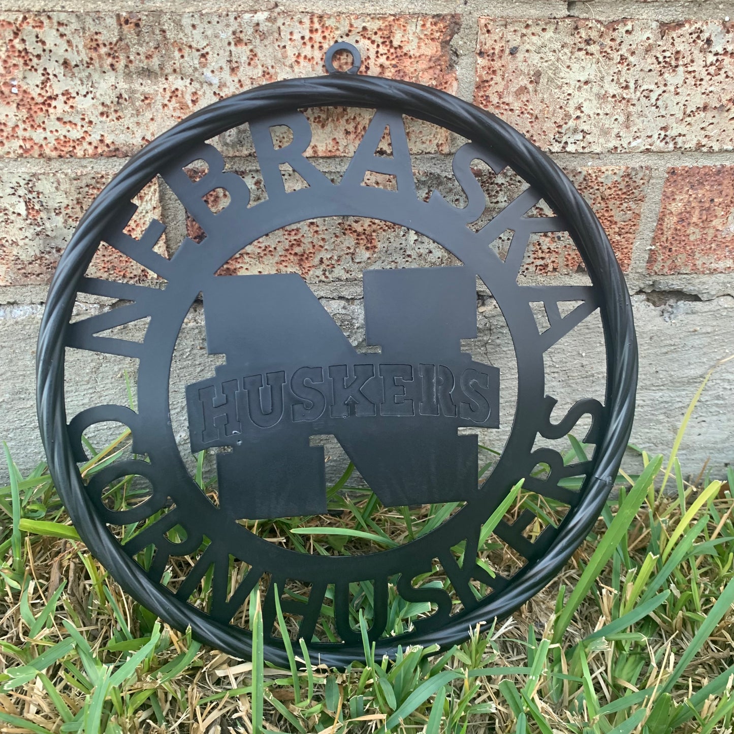 12" NEBRASKA HUSKERS BLACK METAL CUSTOM VINTAGE CRAFT TEAM SIGN