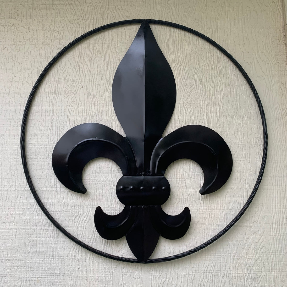 24", 36" GLOSS BLACK FLEUR DE LIS METAL WALL ART SIGN WESTERN HOME DECOR HANDMADE NEW #EH10645