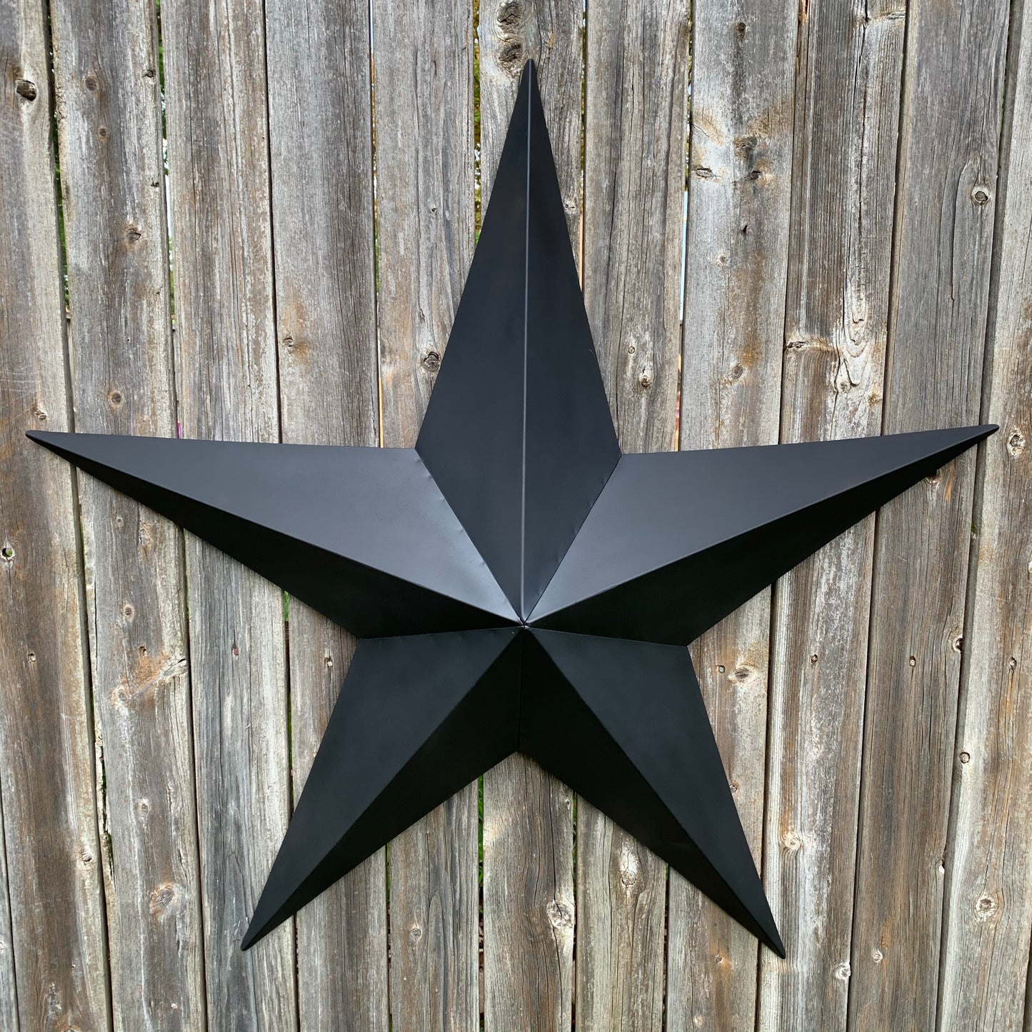 #EH10479 12", 16", 24", 30", 36" RUSTIC BLACK BARN STAR NO RING DAVID STAR 5 POINT WESTERN HOME DECOR HAND PAINTED