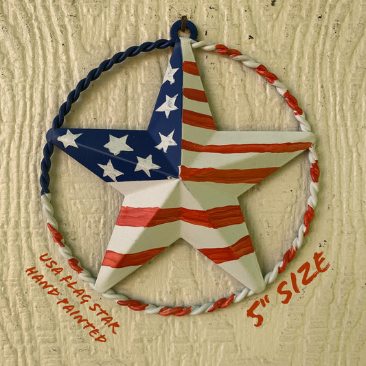 5", 6", 9", 12" USA FLAG STAR RED WHITE BLUE WESTERN HOME DECOR NEW HAND PAINTED