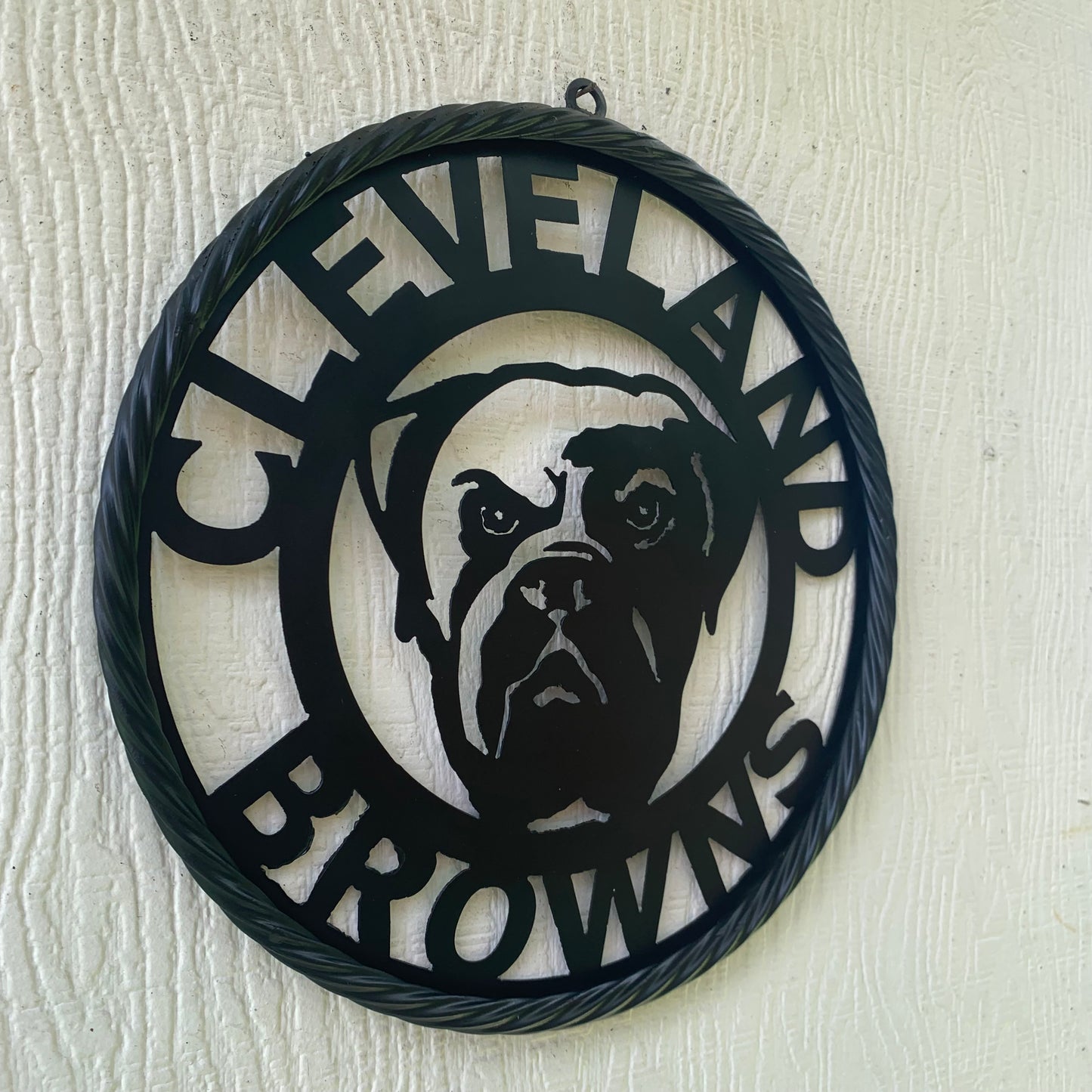 CLEVELAND BROWNS METAL CUSTOM VINTAGE CRAFT ART HANDMADE RUSTIC BLACK